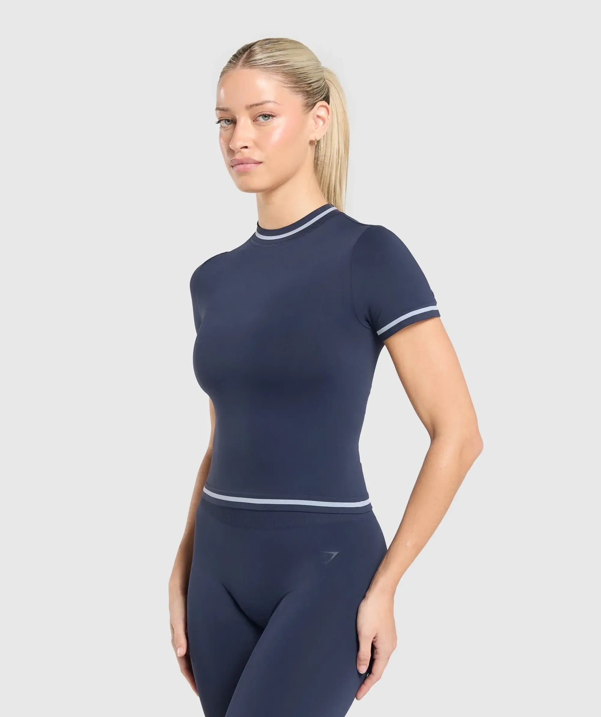 Gymshark Contrast Seamless Midi Tee - Heavy Blue