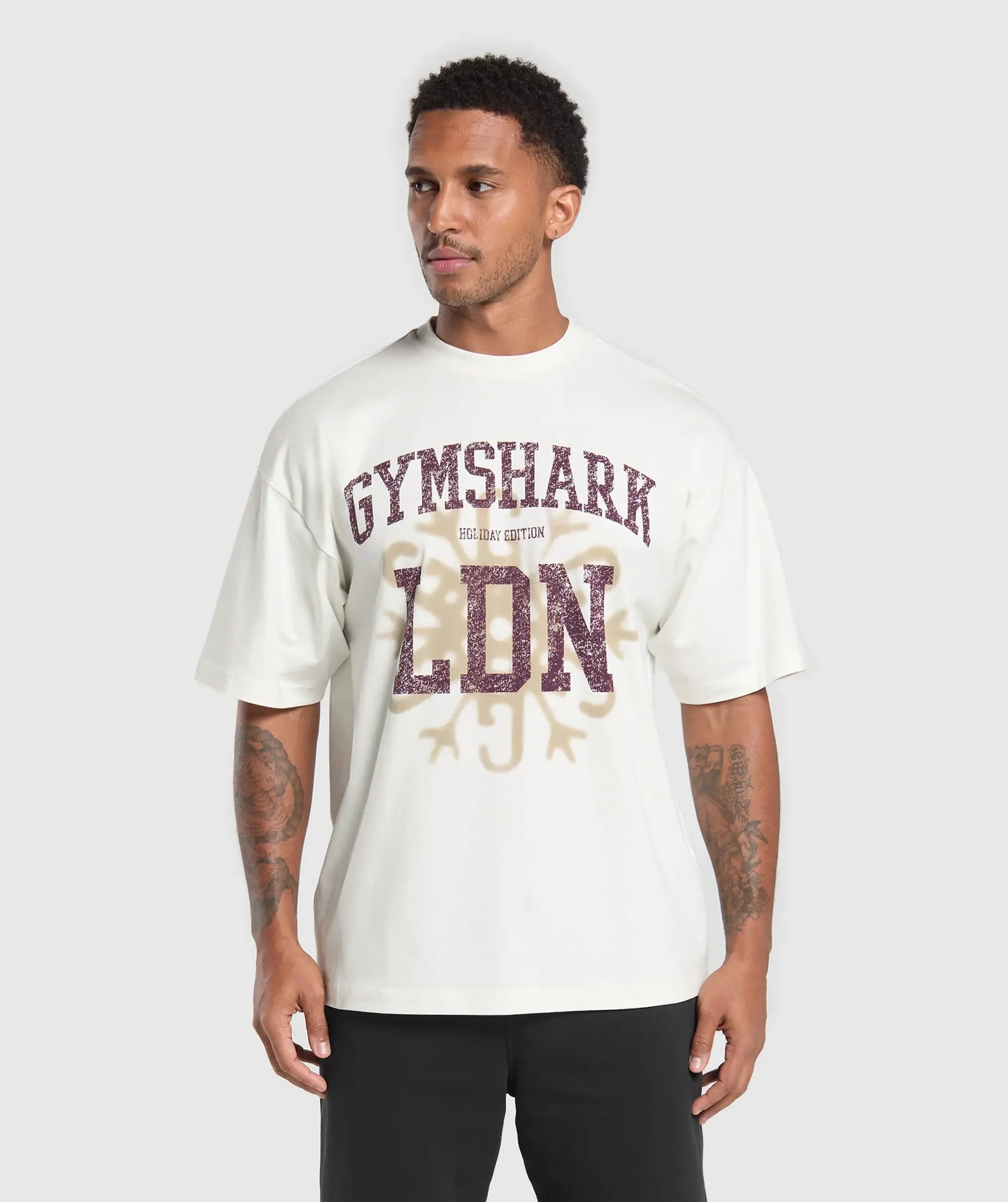 Gymshark Holiday Edition 66 Graphic T-Shirt - Soft White