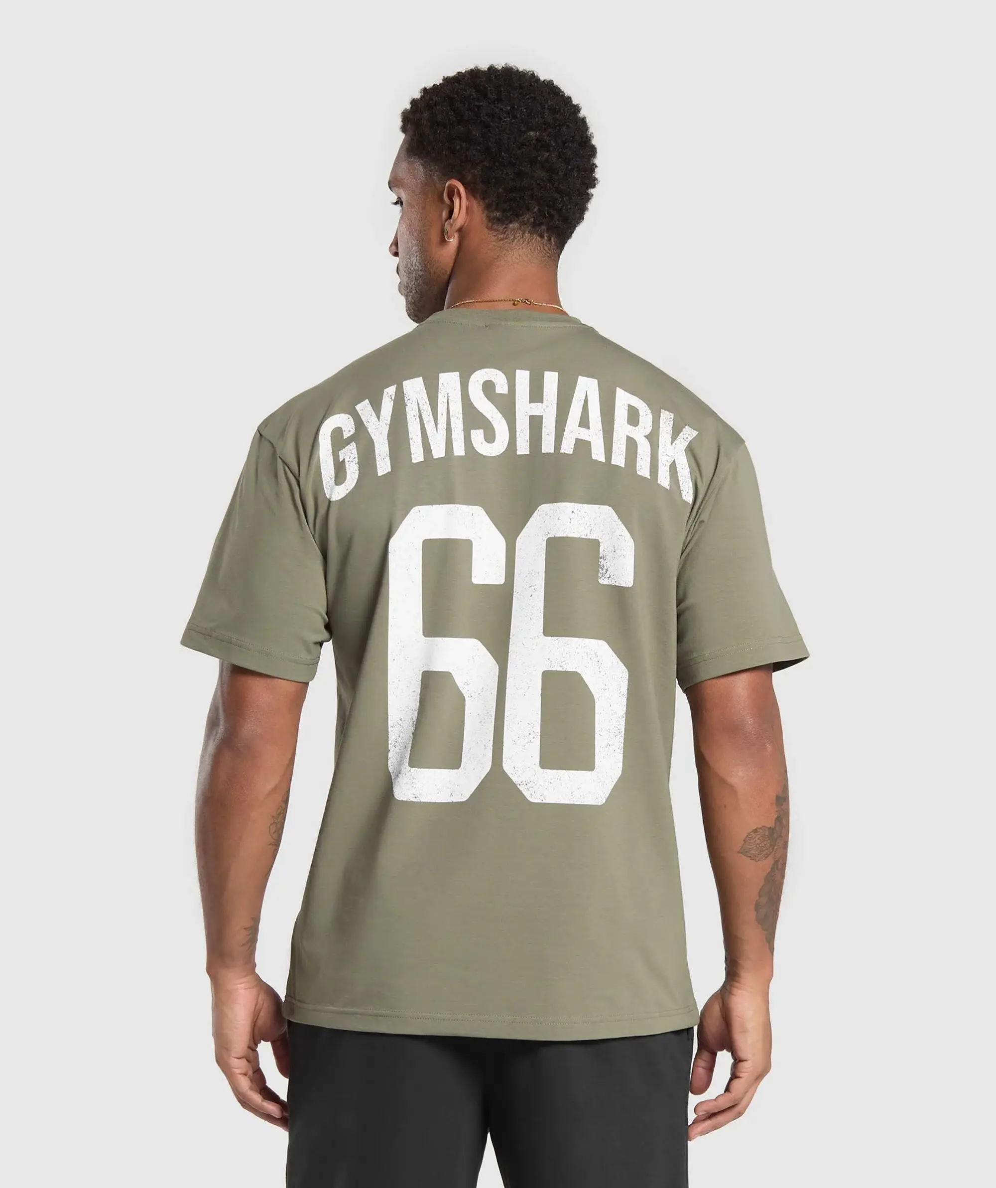 Gymshark GS66 Graphic Oversized T-Shirt - Base Green