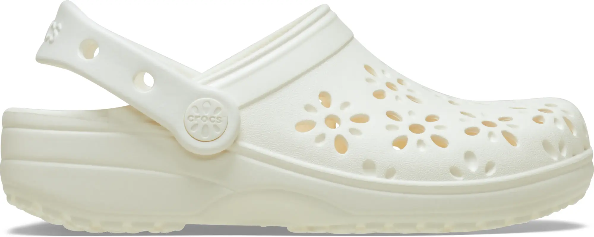 Crocs | Kids | Classic Floral Cut-Out | Clogs | Chalk | J3
