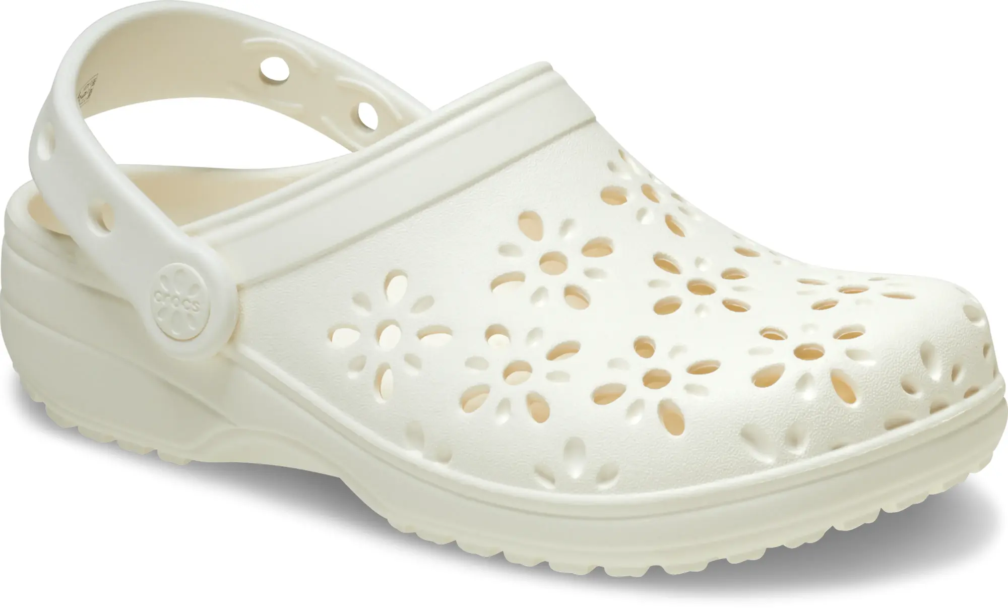 Crocs | Kids | Classic Floral Cut-Out | Clogs | Chalk | J3