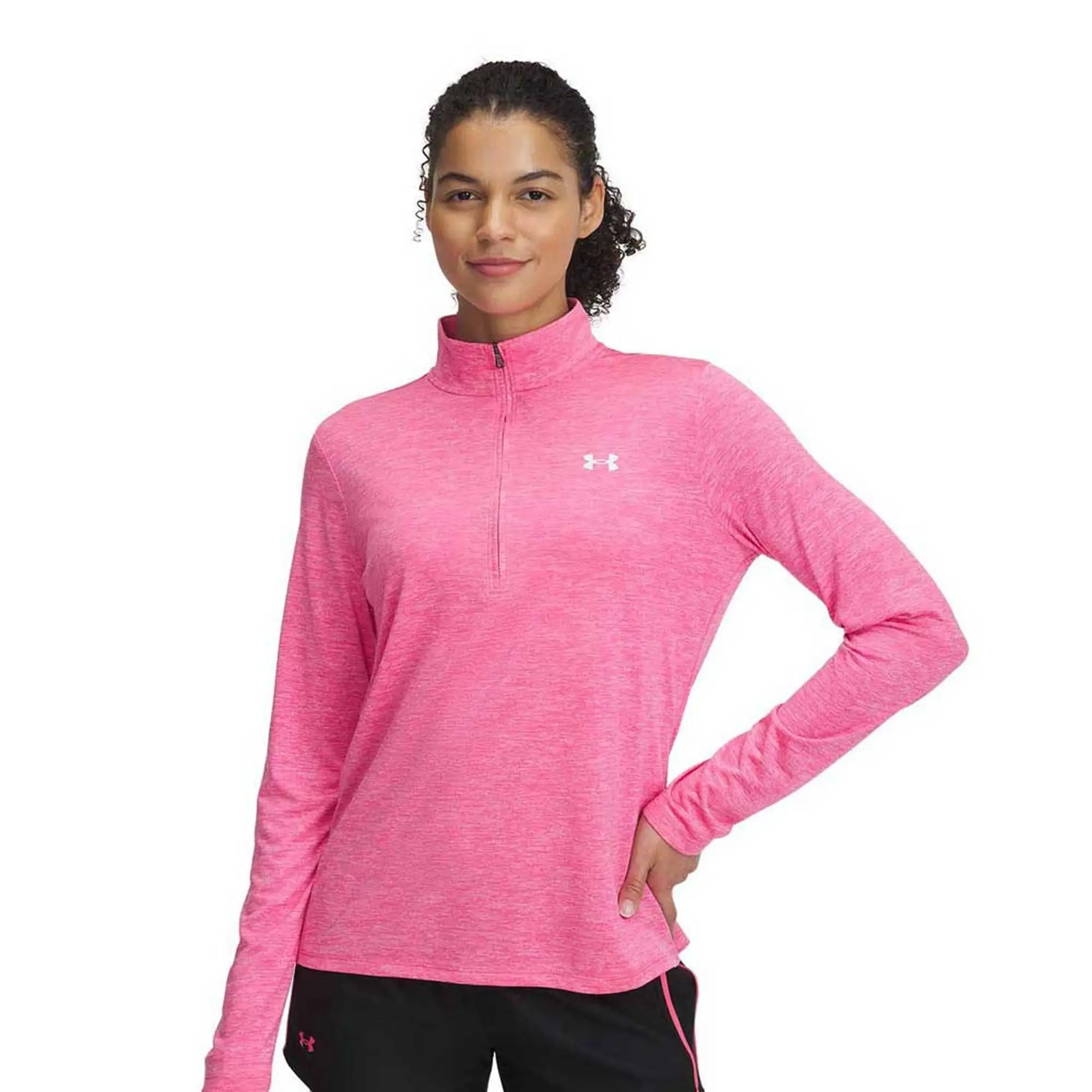 Under Armour  Tech™ Twist Women's ½ Zip Super Pink / White XXL
