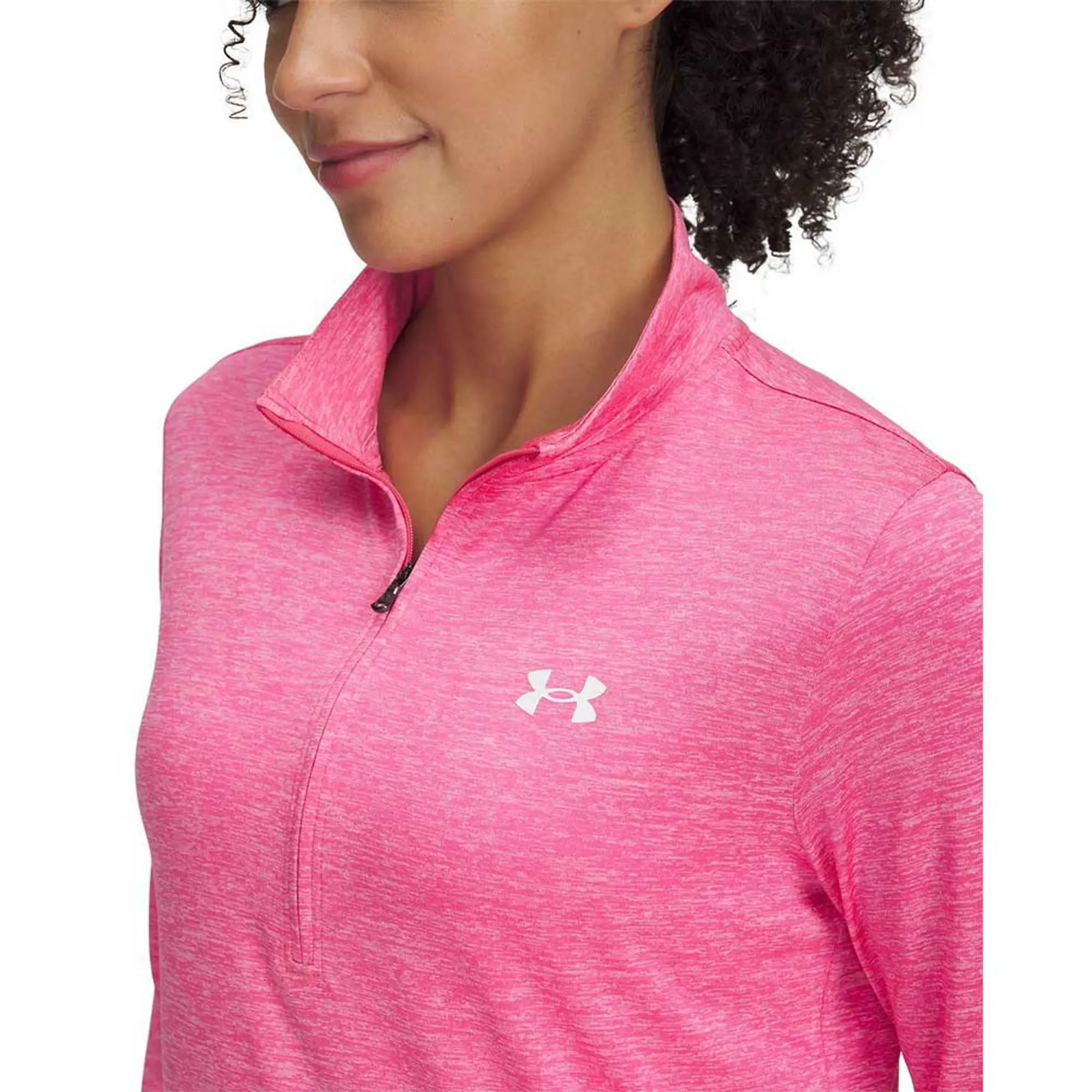 Under Armour  Tech™ Twist Women's ½ Zip Super Pink / White XXL