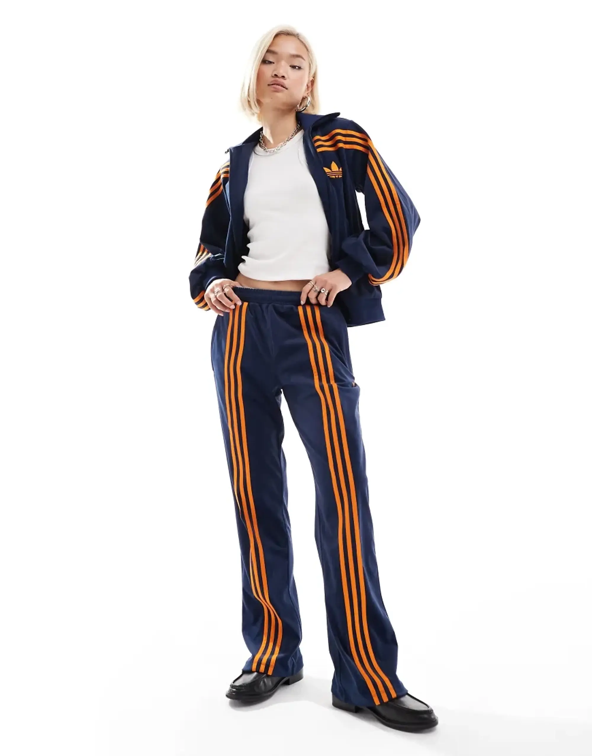 Adidas Originals Classics Velvet Track Pants In Indigo-Navy