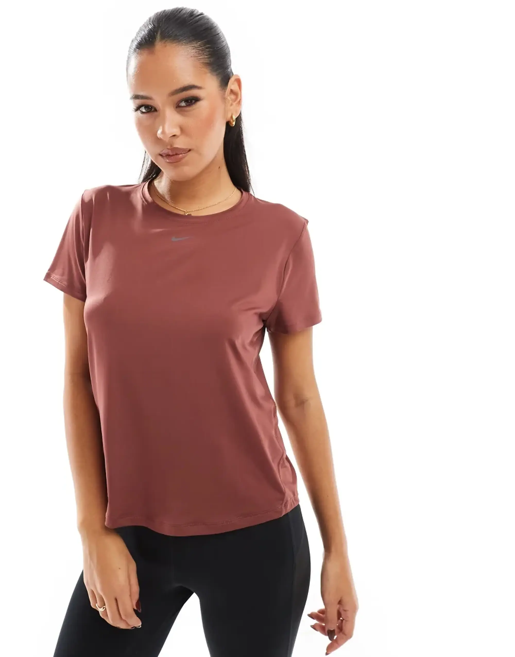 Nike One Training Dri-Fit Slim T-Shirt In Brown