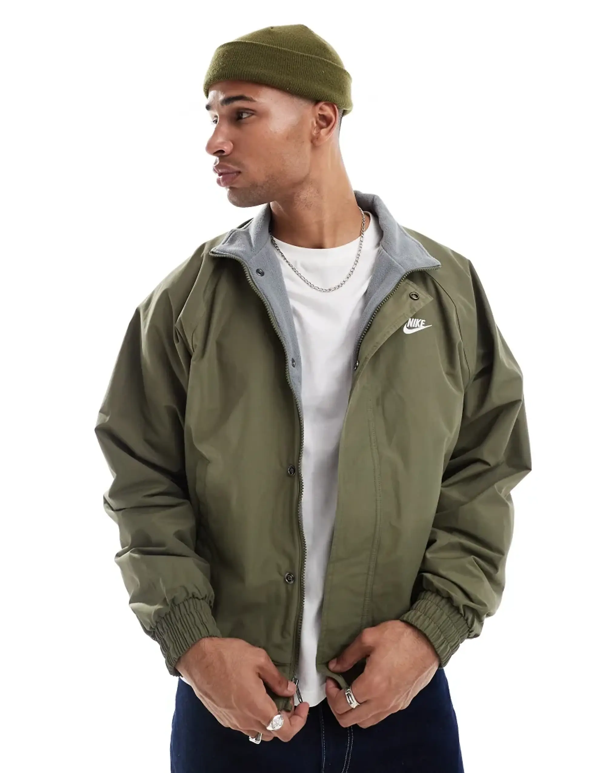 Nike Club Jacket In Olive-Green