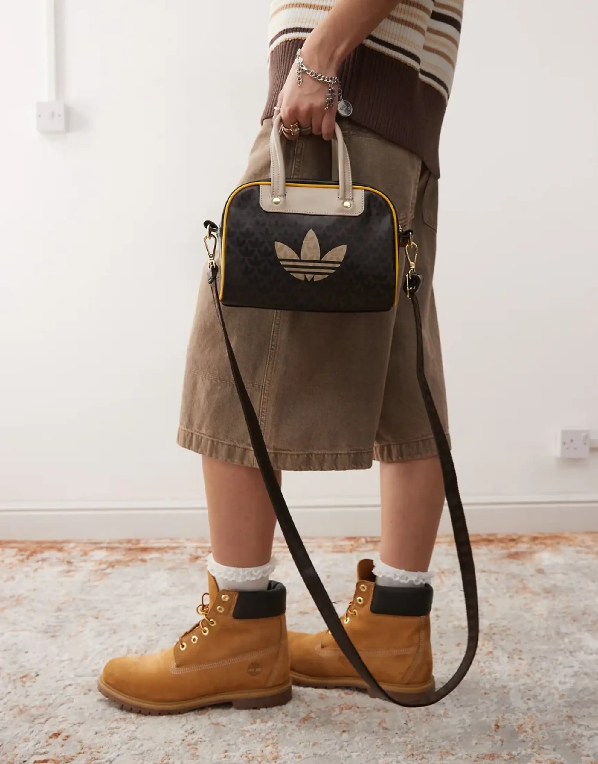 Adidas Originals Mono Mini Bowling Bag In Brown