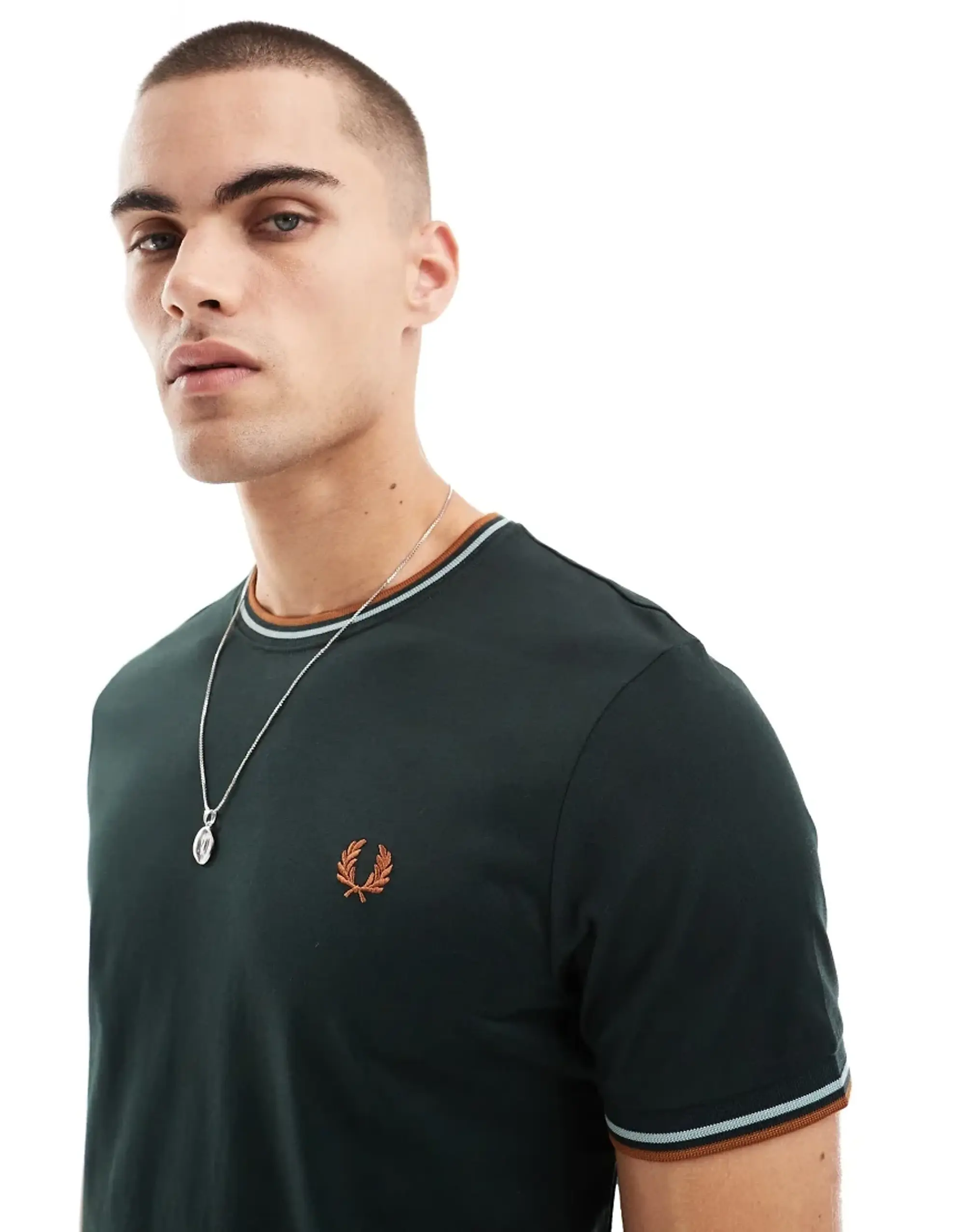 Fred Perry Twin Tipped T-Shirt In Forest Green