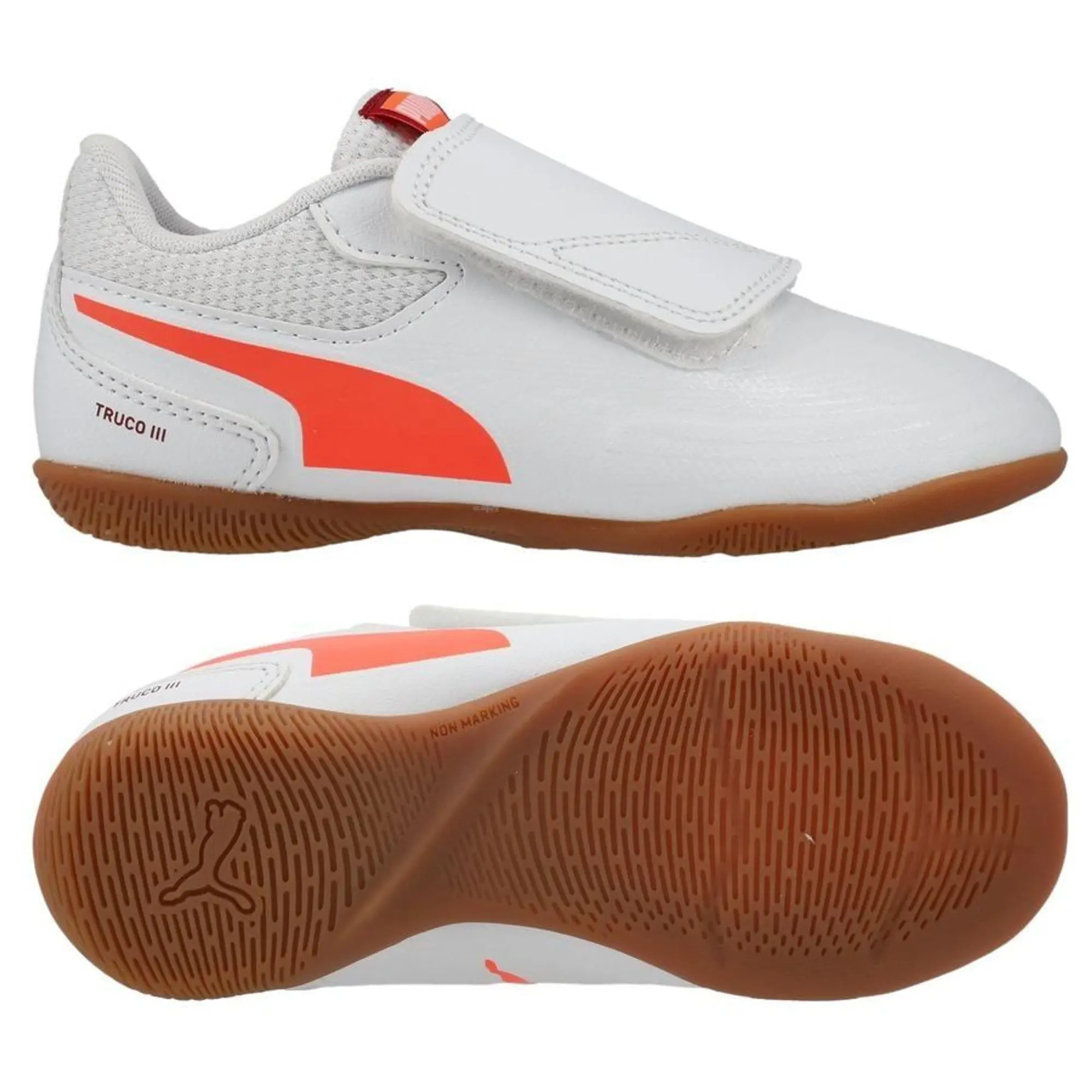 Puma Truco Iii Velcro It - Puma White/Glowing Red/Puma Black Kids - ['White']