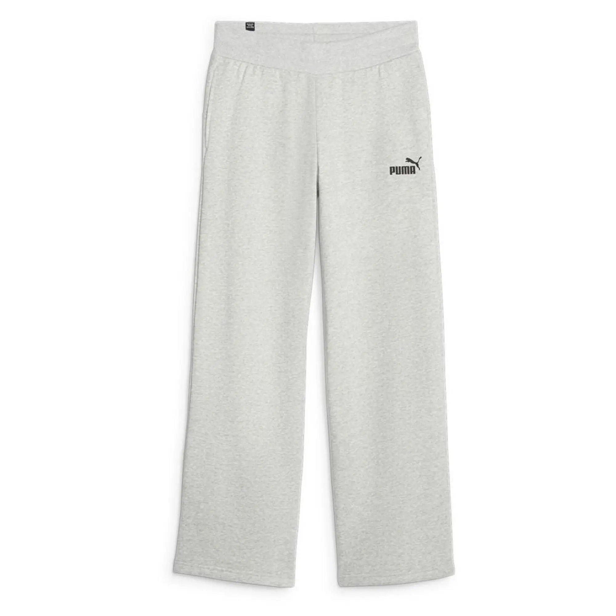 Puma Ess+ Straight Leg Small Logo Pants Fl Light Gray Heather - ['Grey']