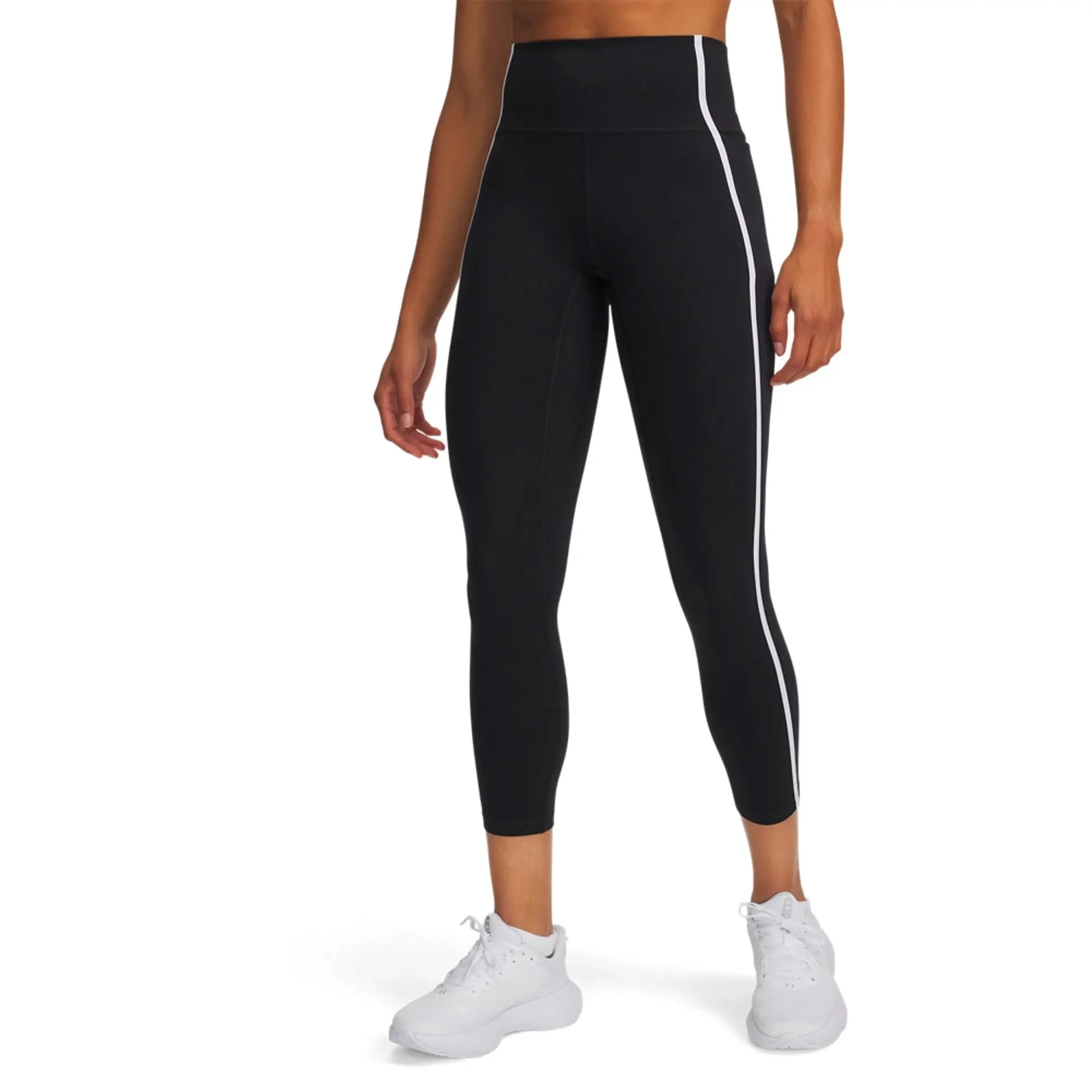 Women's  Under Armour  Meridian Piped Ankle Leggings Black / White / Black XS