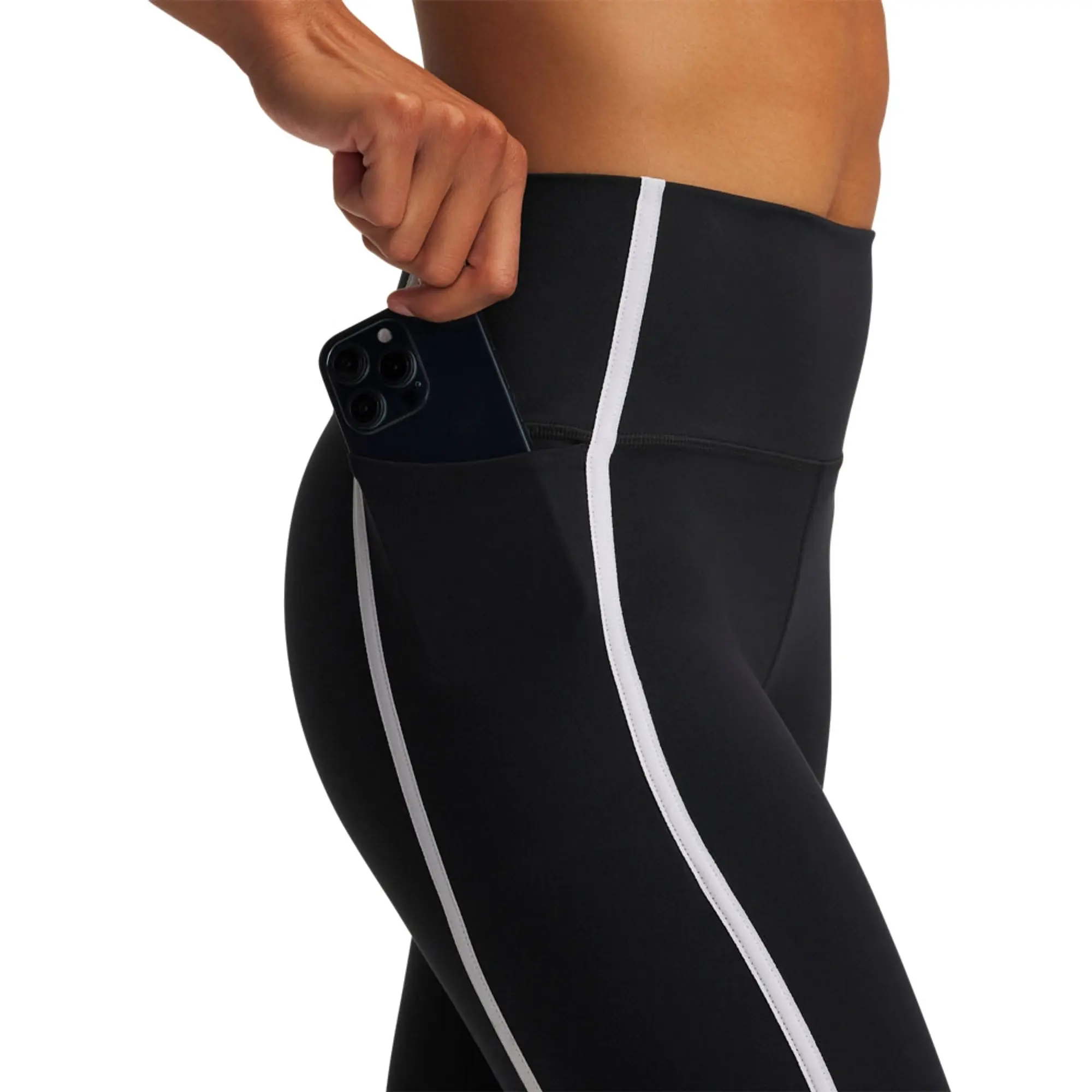 Women's  Under Armour  Meridian Piped Ankle Leggings Black / White / Black XS