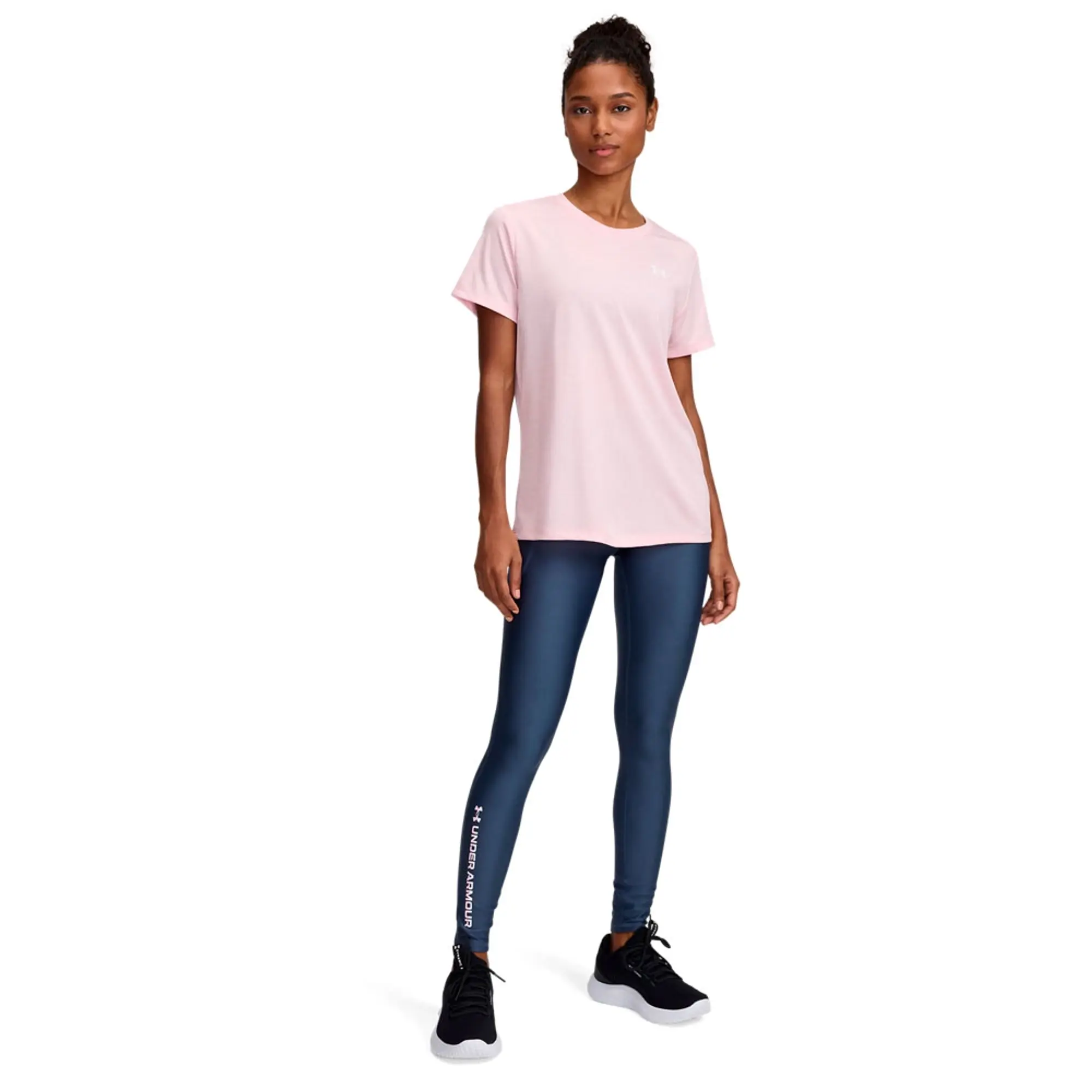 Women's  Under Armour  Tech™ Branded Leggings Downpour Gray / White / Prime Pink XS