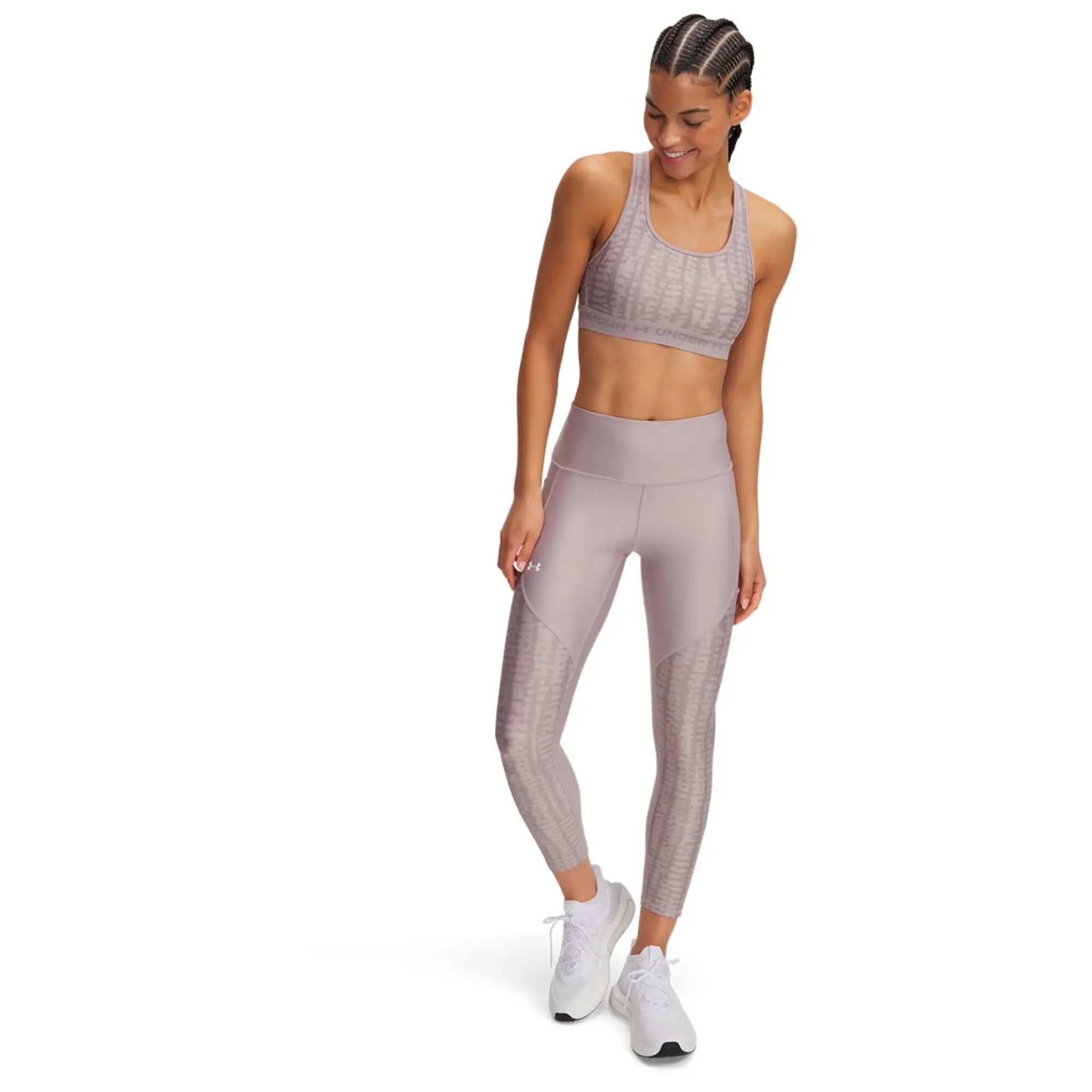 Women's  Under Armour  Tech™ Printed Panel Ankle Leggings Gray Dawn / Tetra Gray / White XXL