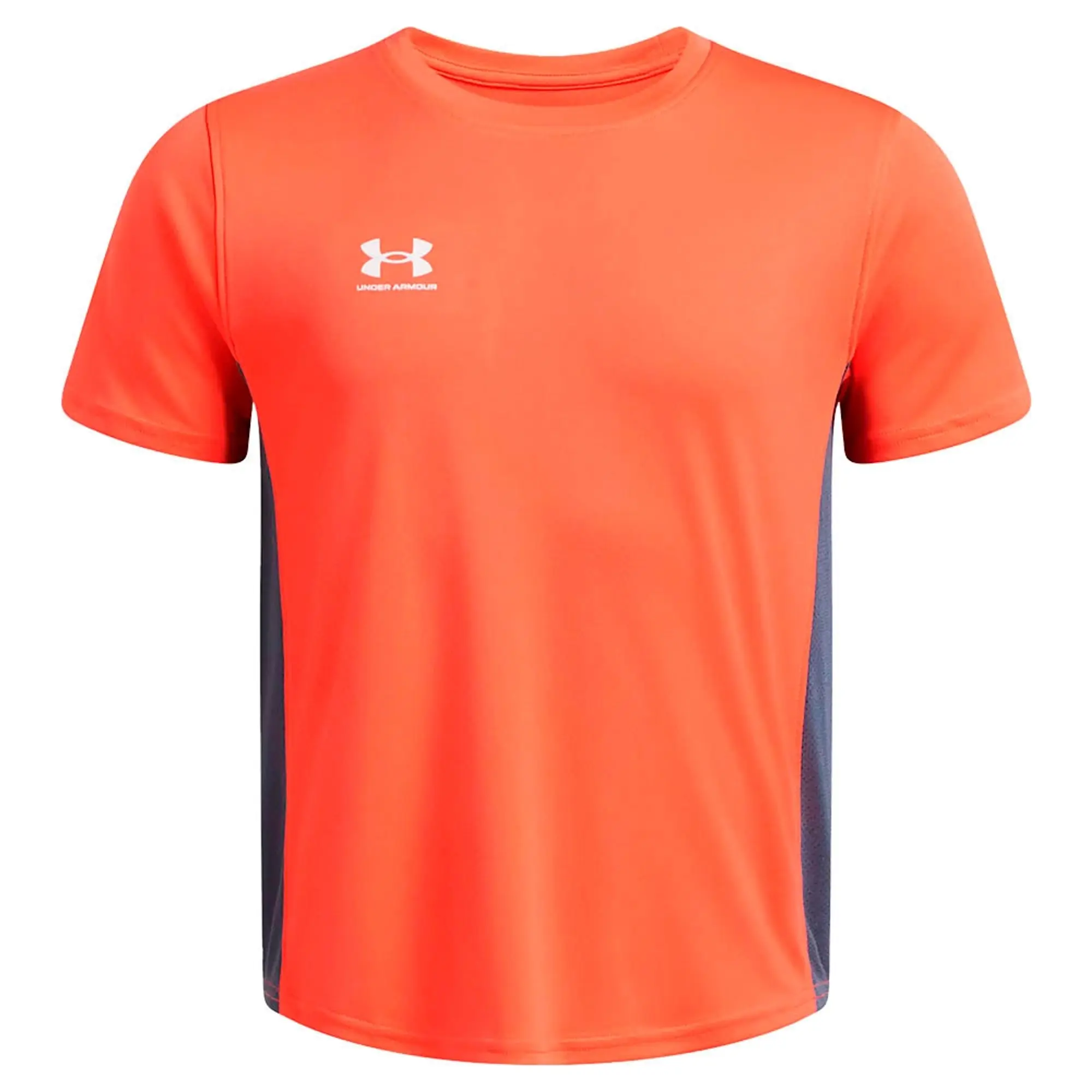 Boys'  Under Armour  Challenger Training Short Sleeve Fire / Downpour Gray / White YXS (48 - 50 in)