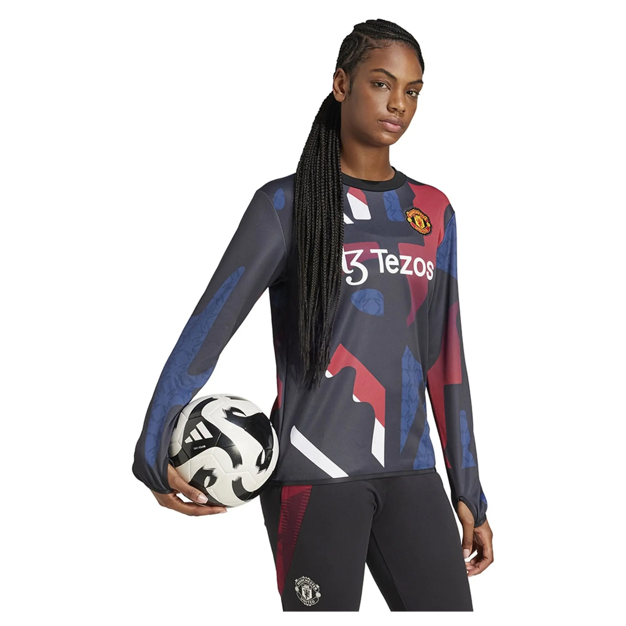 Adidas Manchester United 24/25 Warm Pre Match  - Black / Mufc Red / Off White / Team Coll Burgundy 2