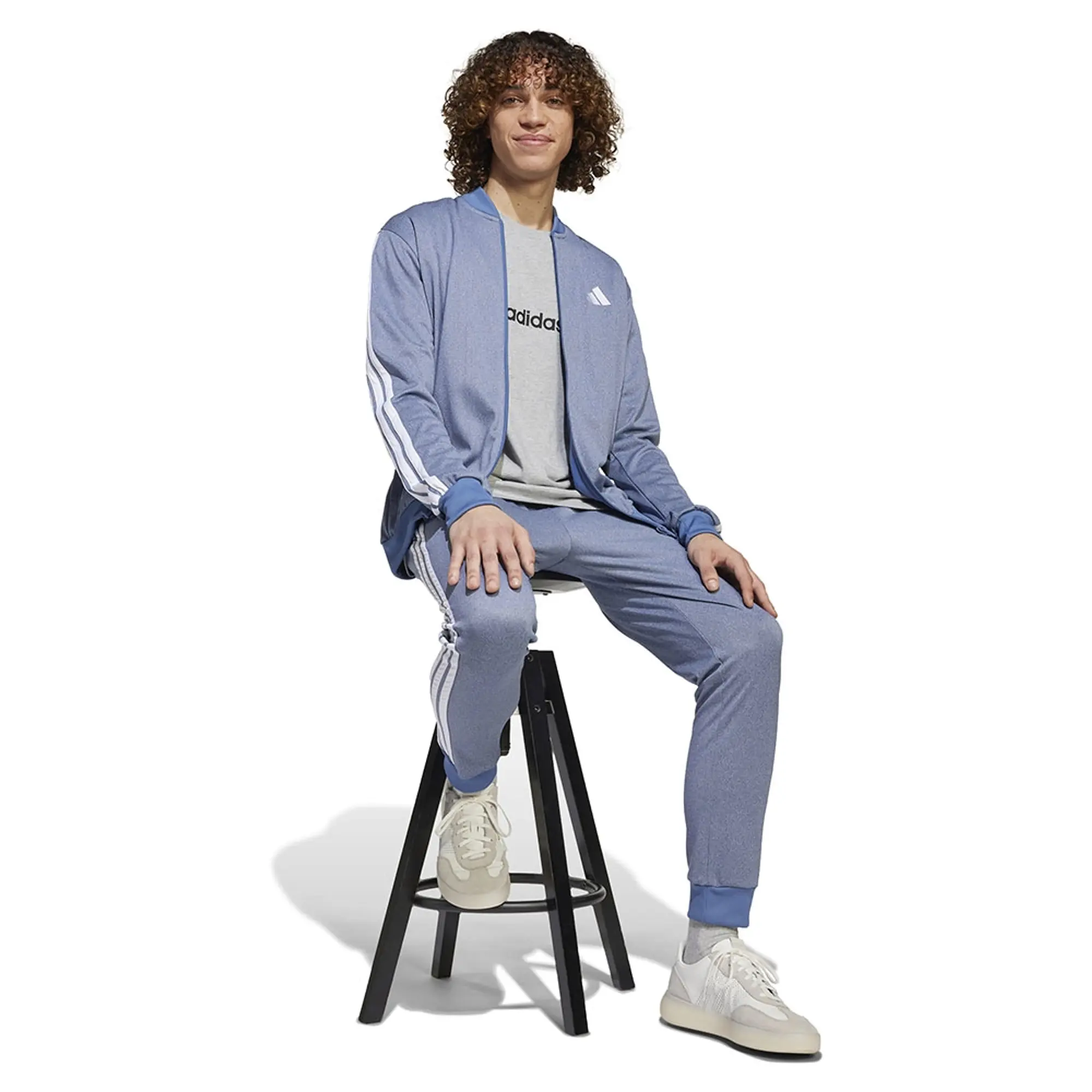 Adidas Tricot Regular Fit Mélange Tracksuit Jacket