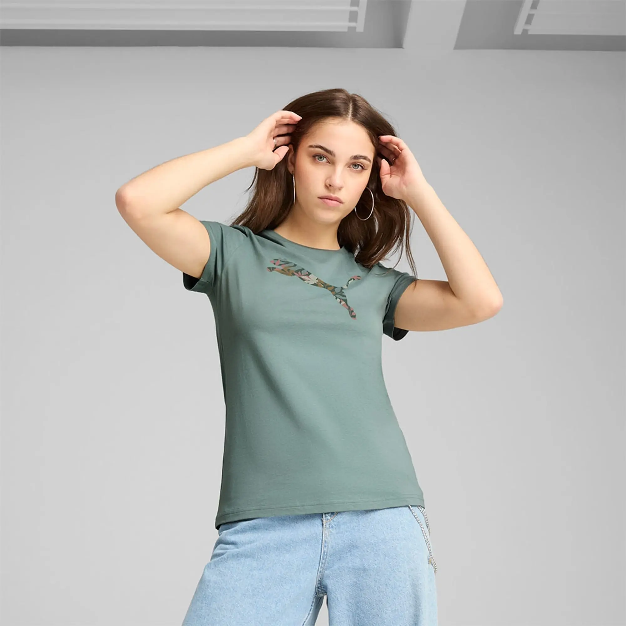 Puma Graphics Floral Cat Short Sleeve T-shirt