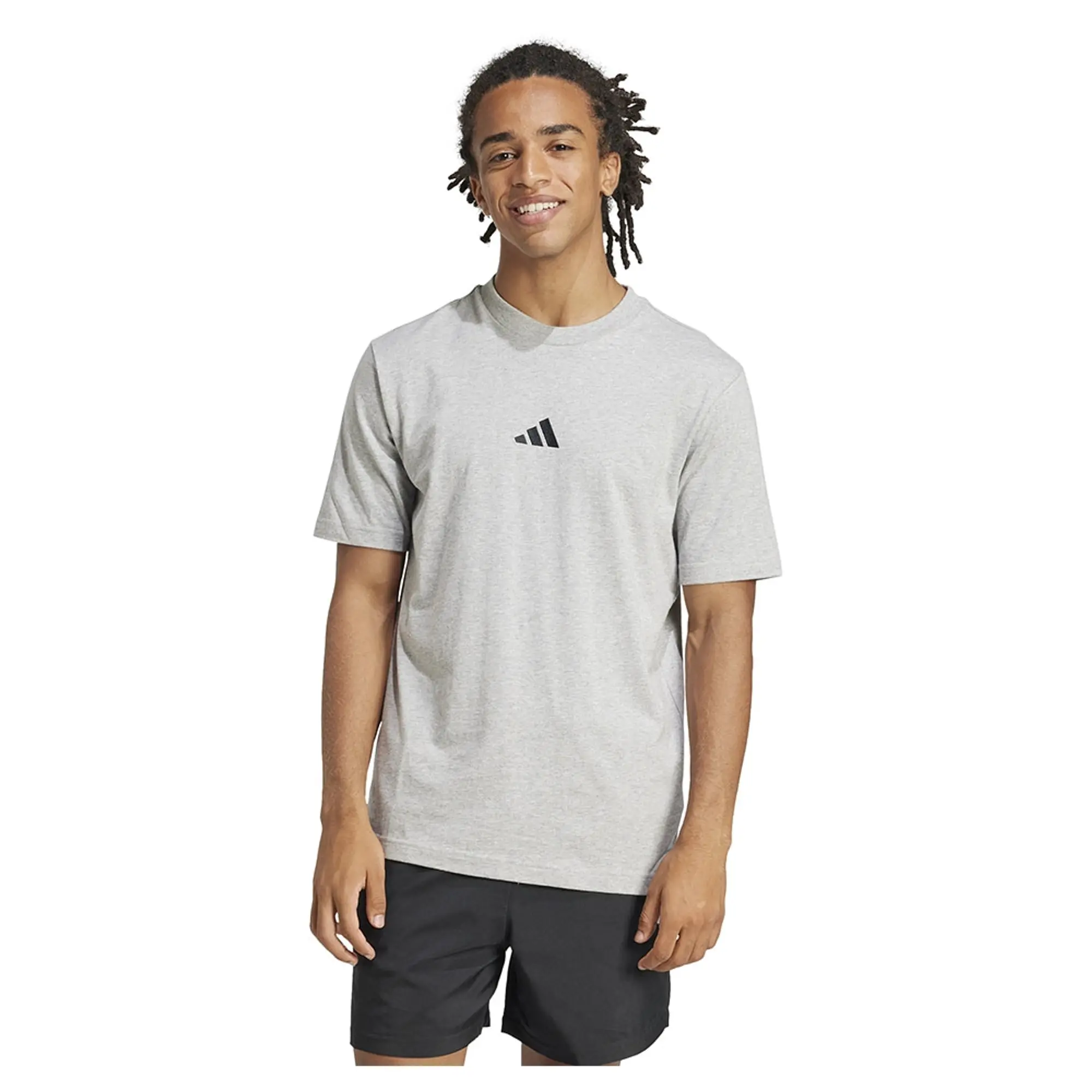 adidas Men's Cotton Fitness T-Shirt - Grey