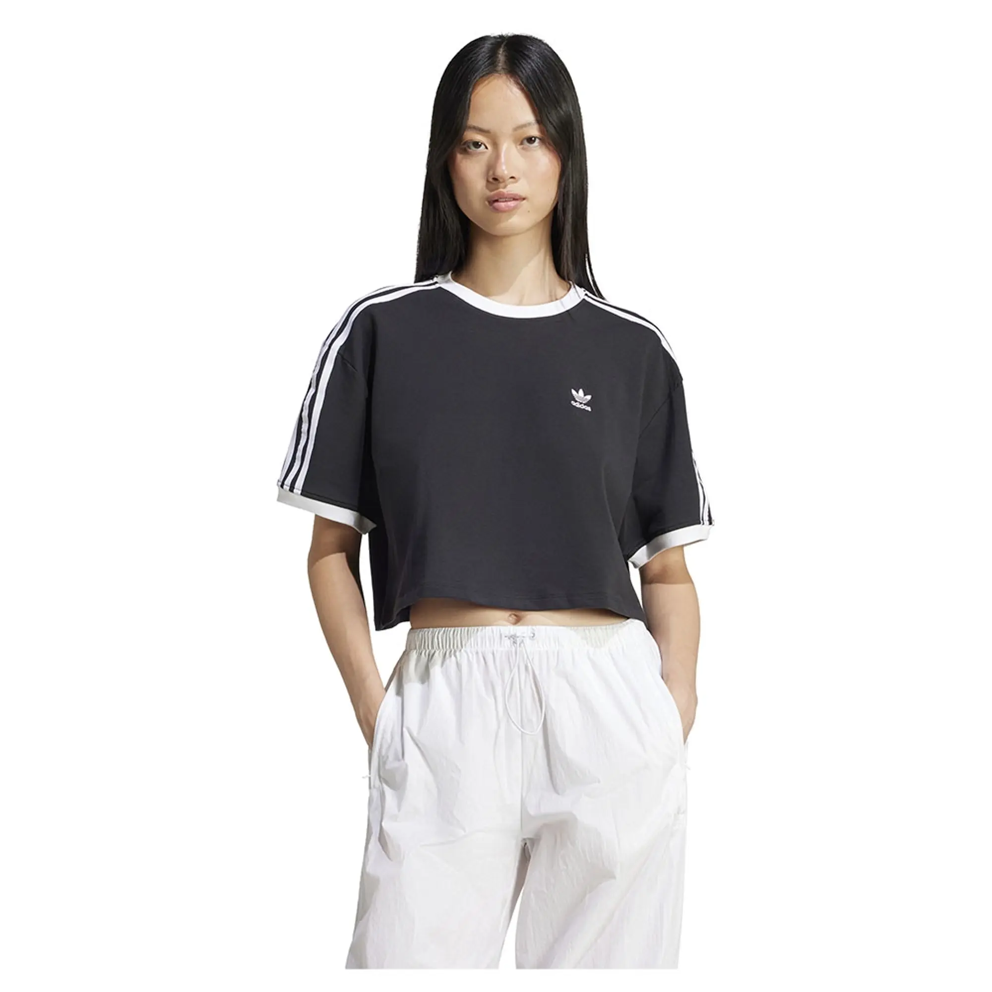 Adidas Originals Adicolor 3 Stripes Loose Crop Short Sleeve T-shirt