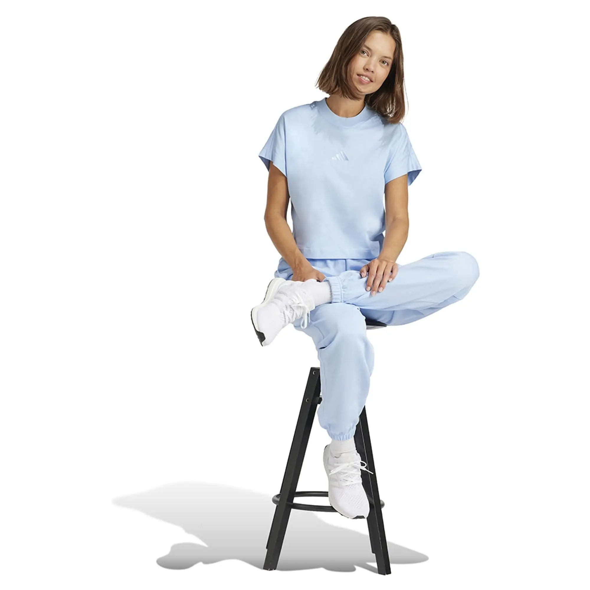 adidas Women's ALL SZN French Terry Loose Joggers - Glow Blue -  Size: XS
