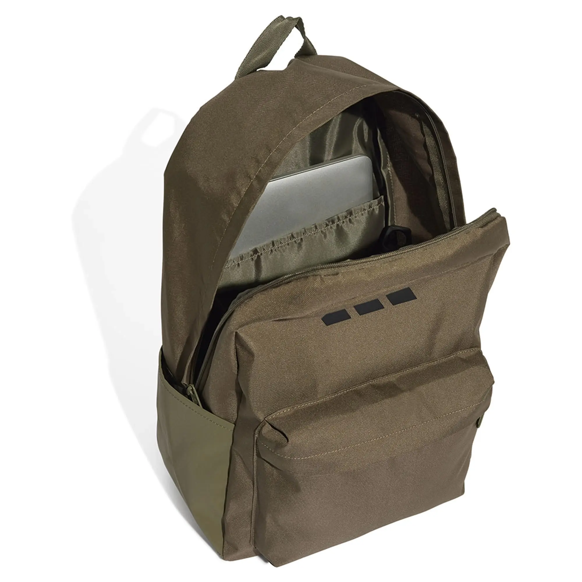 adidas Women's Classic 3 Bar Logo Backpack - Olive Strata/Black - Green