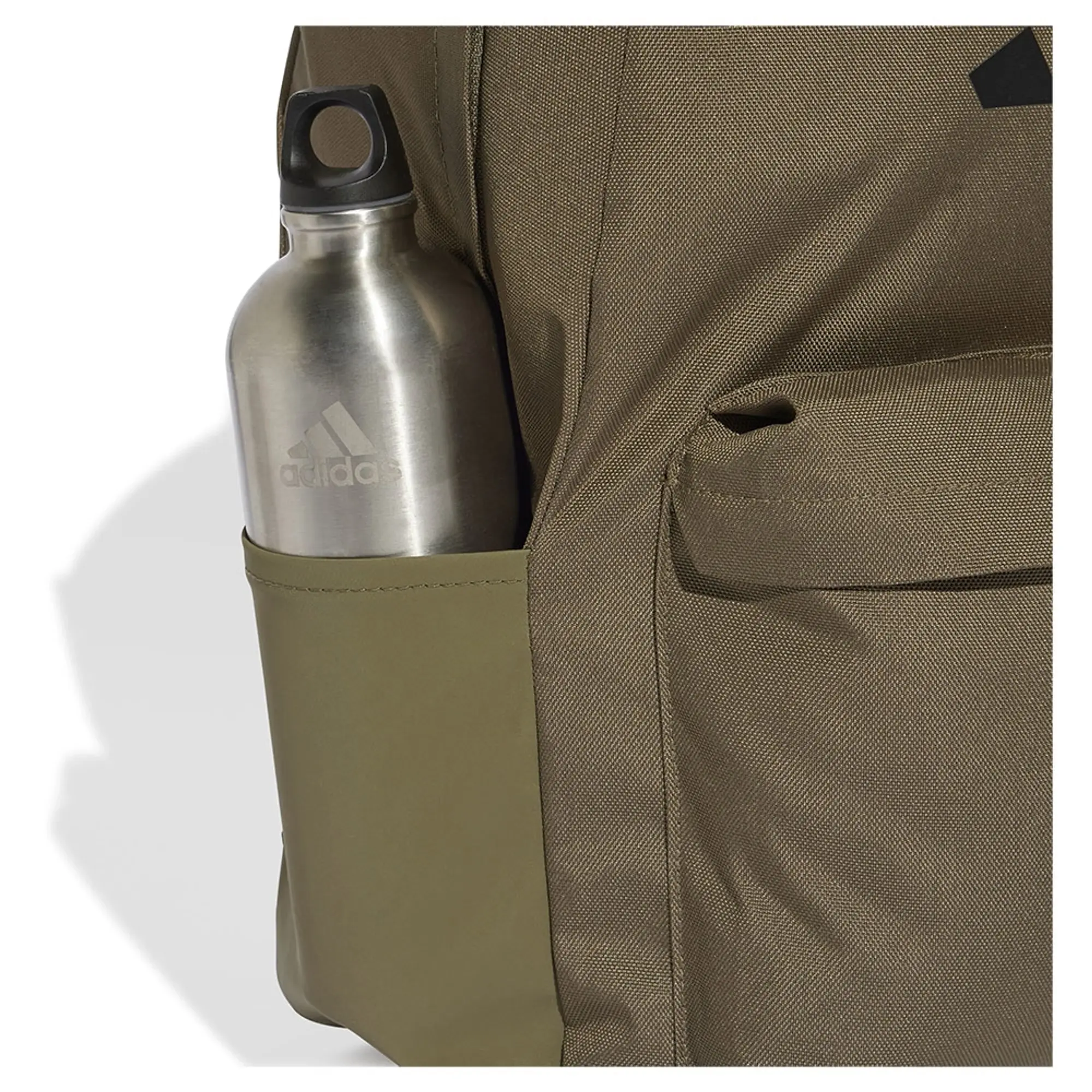 adidas Women's Classic 3 Bar Logo Backpack - Olive Strata/Black - Green