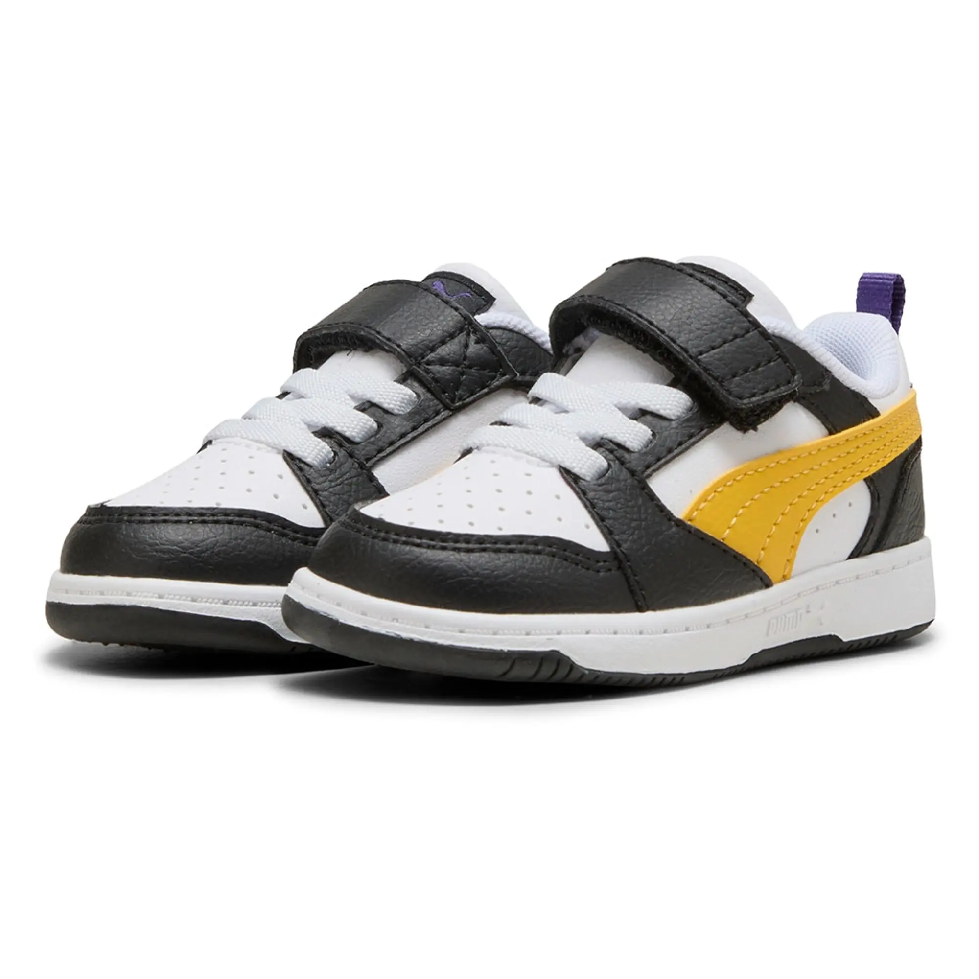 PUMA Rebound V6 Lo Toddlers' Sneakers, Black/Yellow Sizzle/White