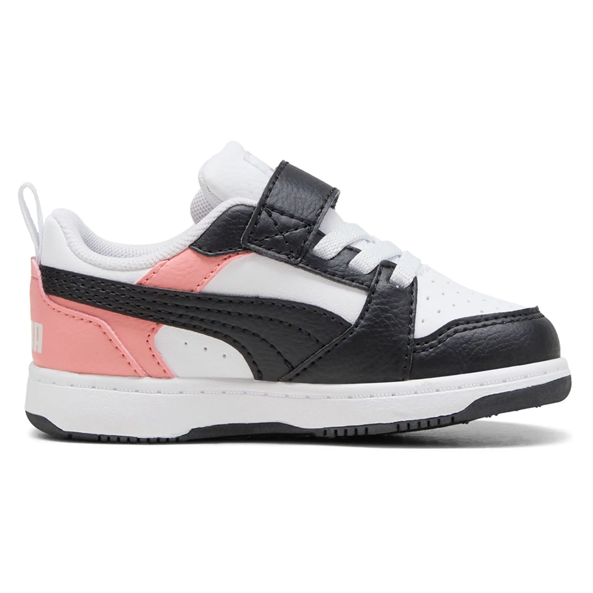 PUMA Rebound V6 Lo Toddlers' Sneakers, White/Black/Pink Fruit