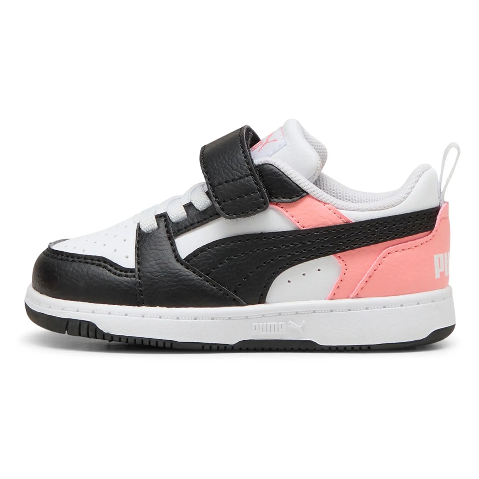 PUMA Rebound V6 Lo Toddlers' Sneakers, White/Black/Pink Fruit