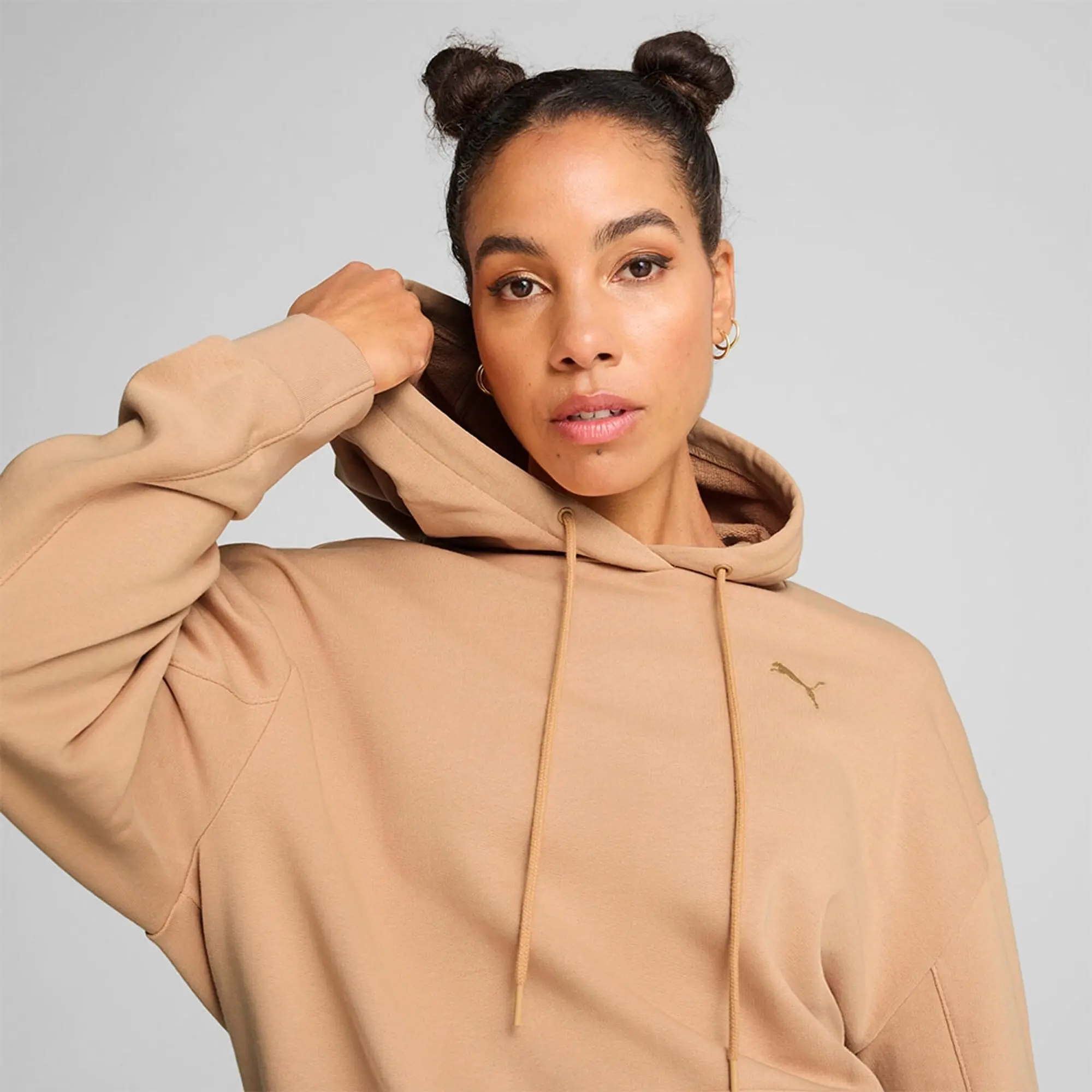 PUMA Her Relaxed Hoodie Women, Warm Beige