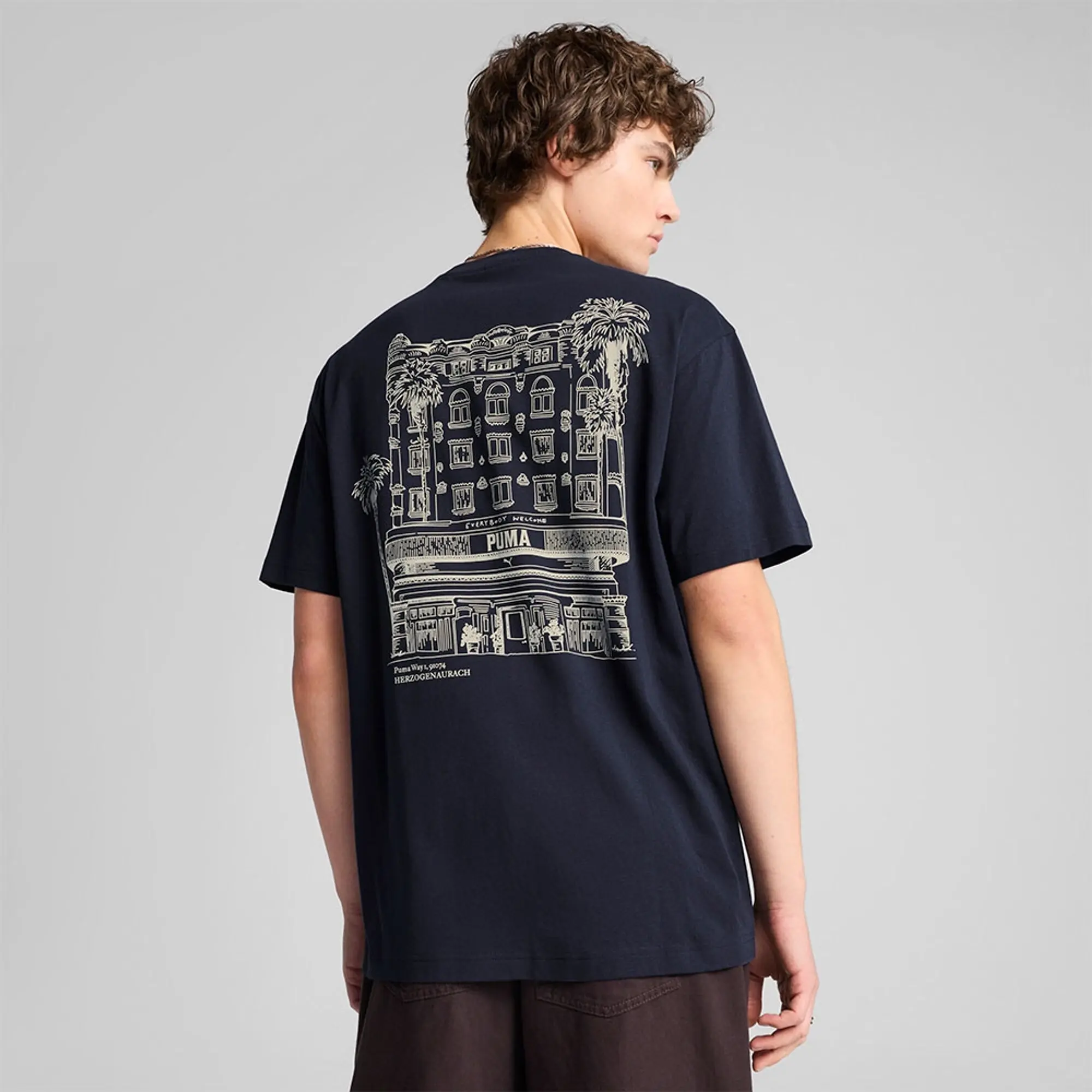 Graphics PUMA Hotel Relaxed T-Shirt Men, Dark Blue