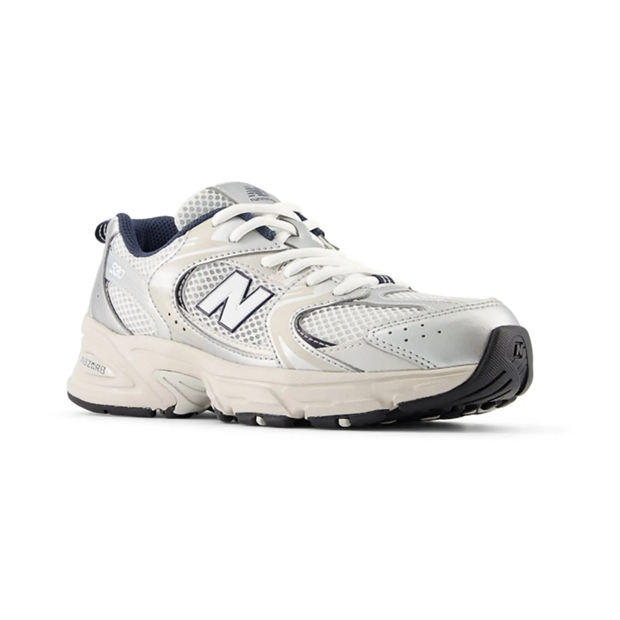 New Balance white & navy 530 Boys Youth trainers