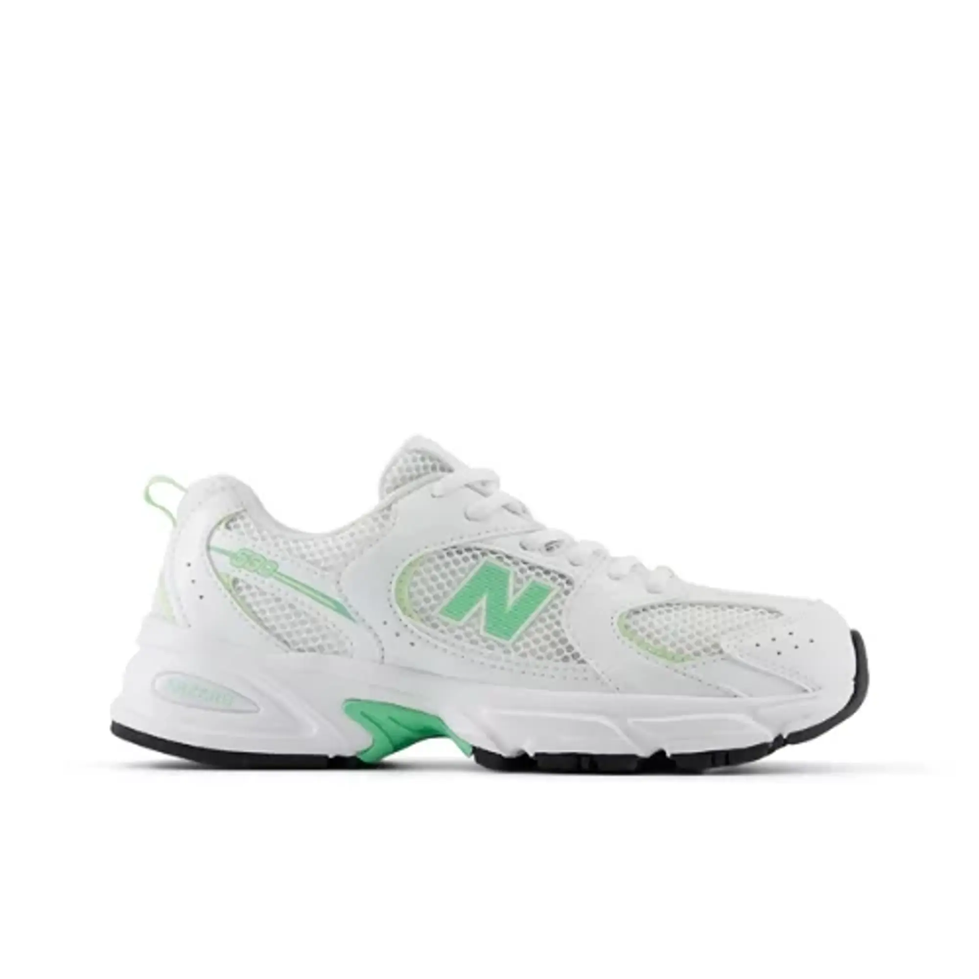 New Balance Kids' 530 in White/Green Synthetic