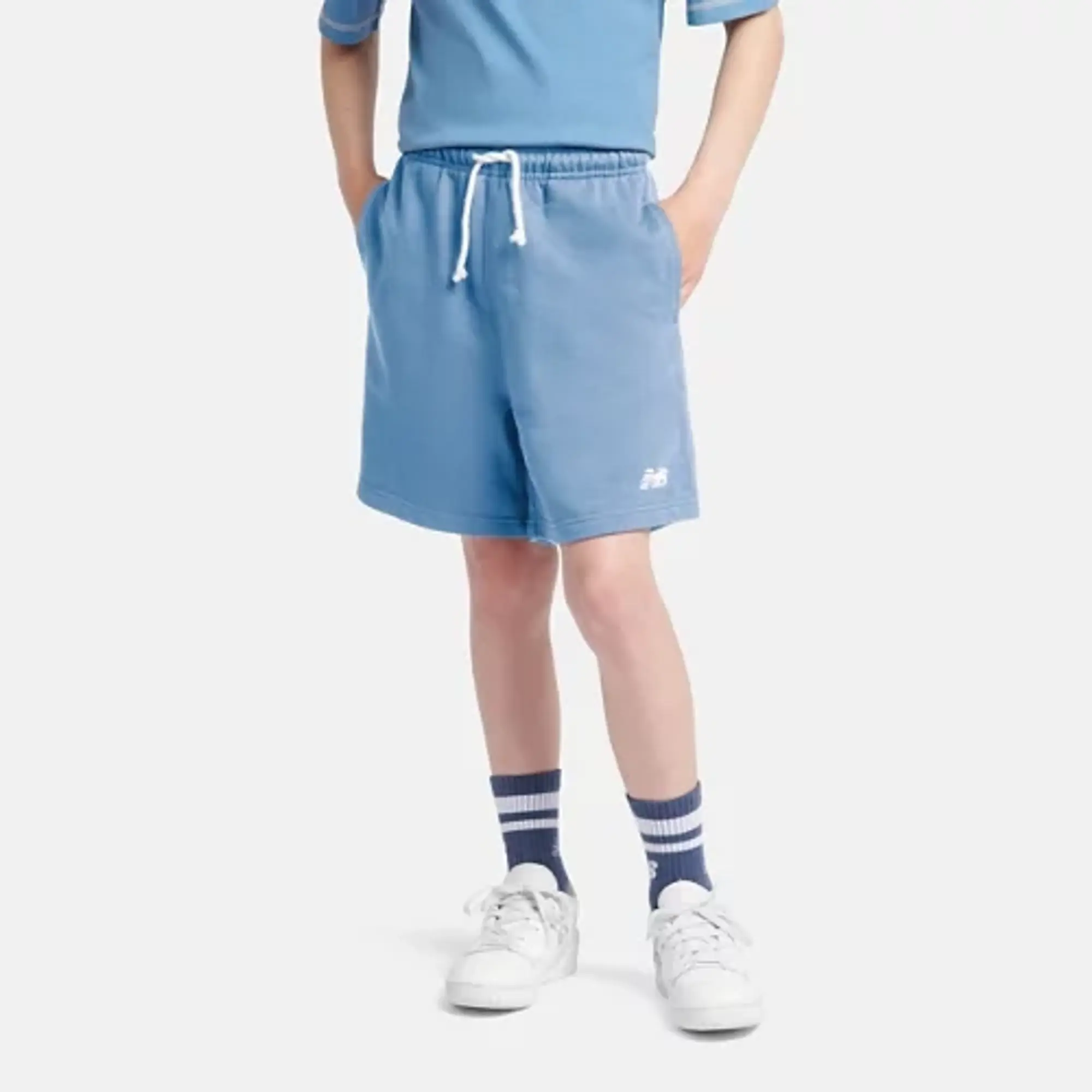 New Balance Kids' Logo Shorts, Heron Blue