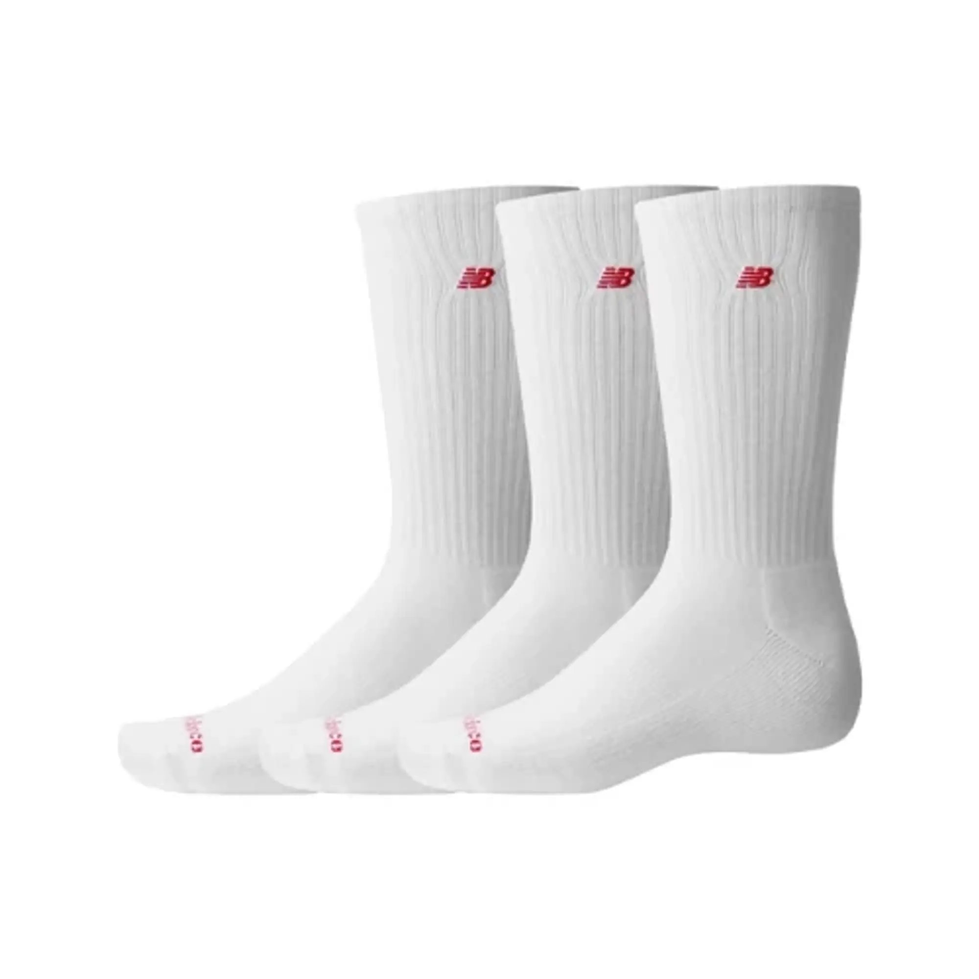 New Balance Socks Patch Logo Crew 3-Pack - ['White']