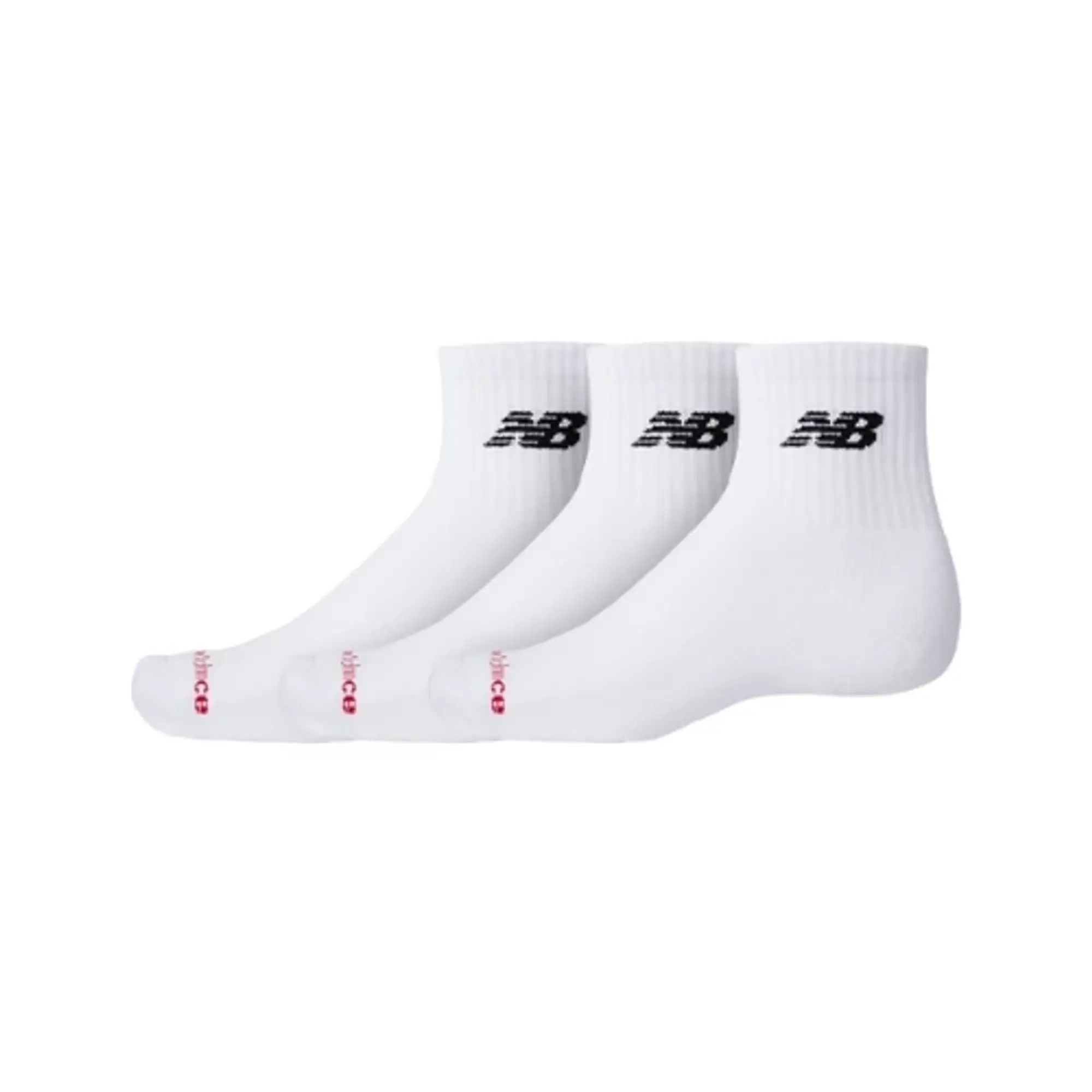 New Balance Unisex Everyday Ankle 3 Pairs in White Cotton