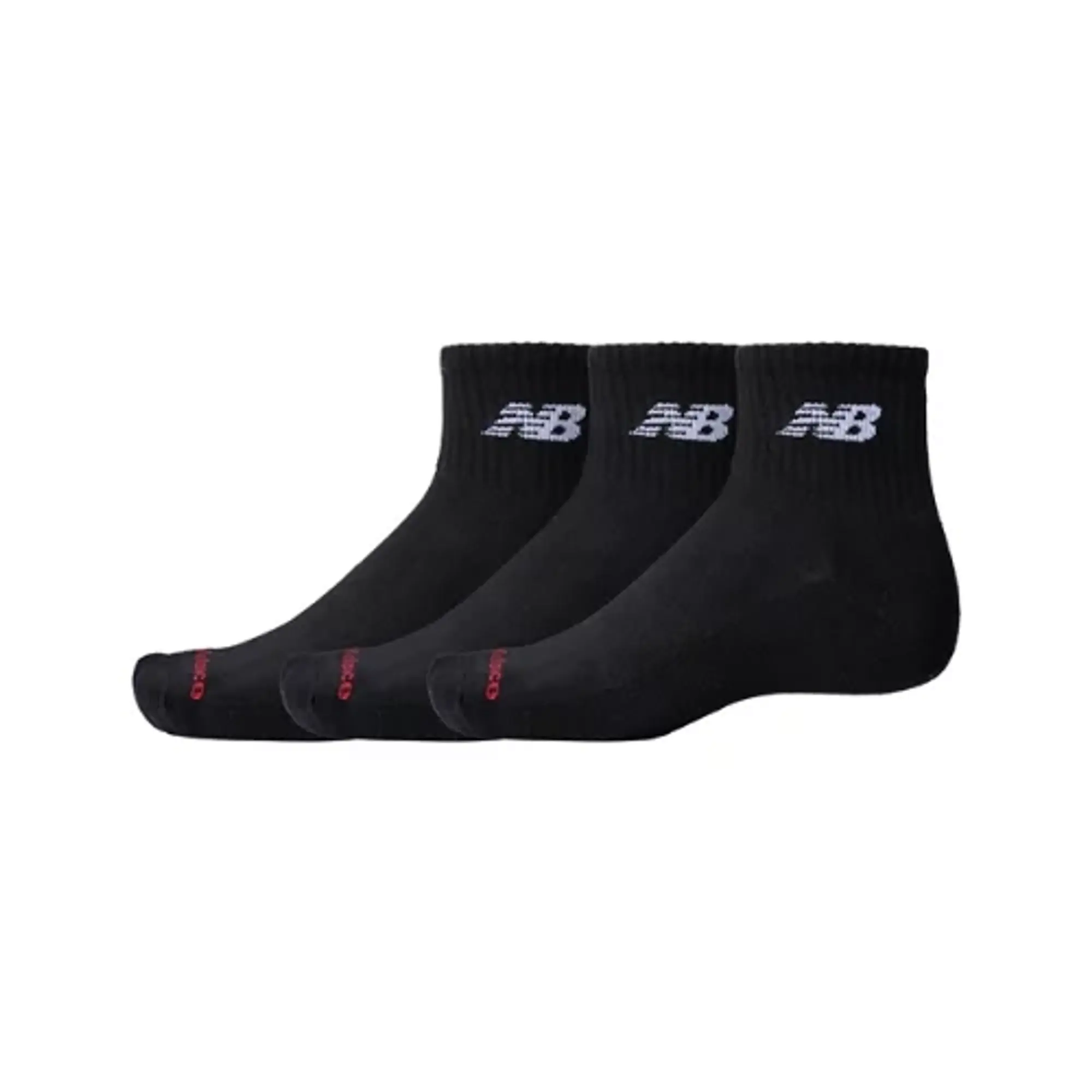 New Balance Unisex Everyday Ankle 3 Pairs in Black Cotton