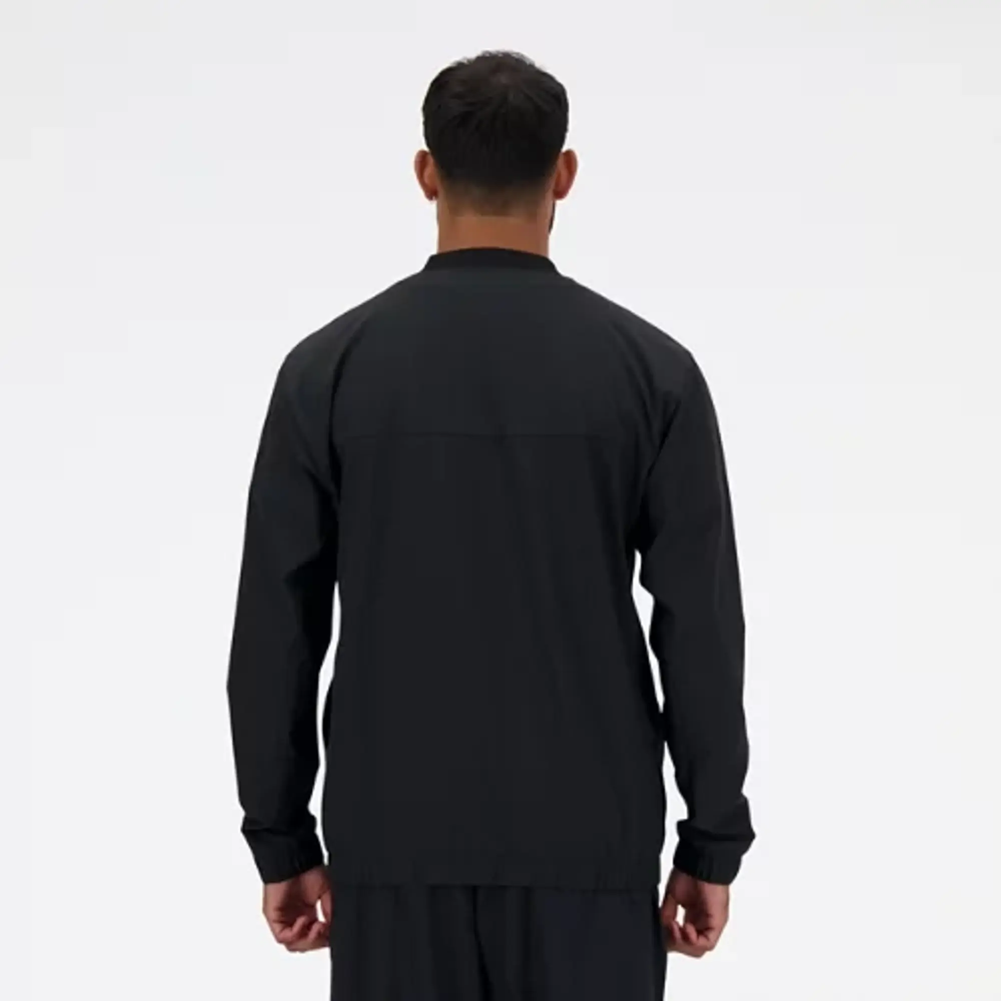 New Balance Men's Stretch Bomber Jacket in Black Polywoven