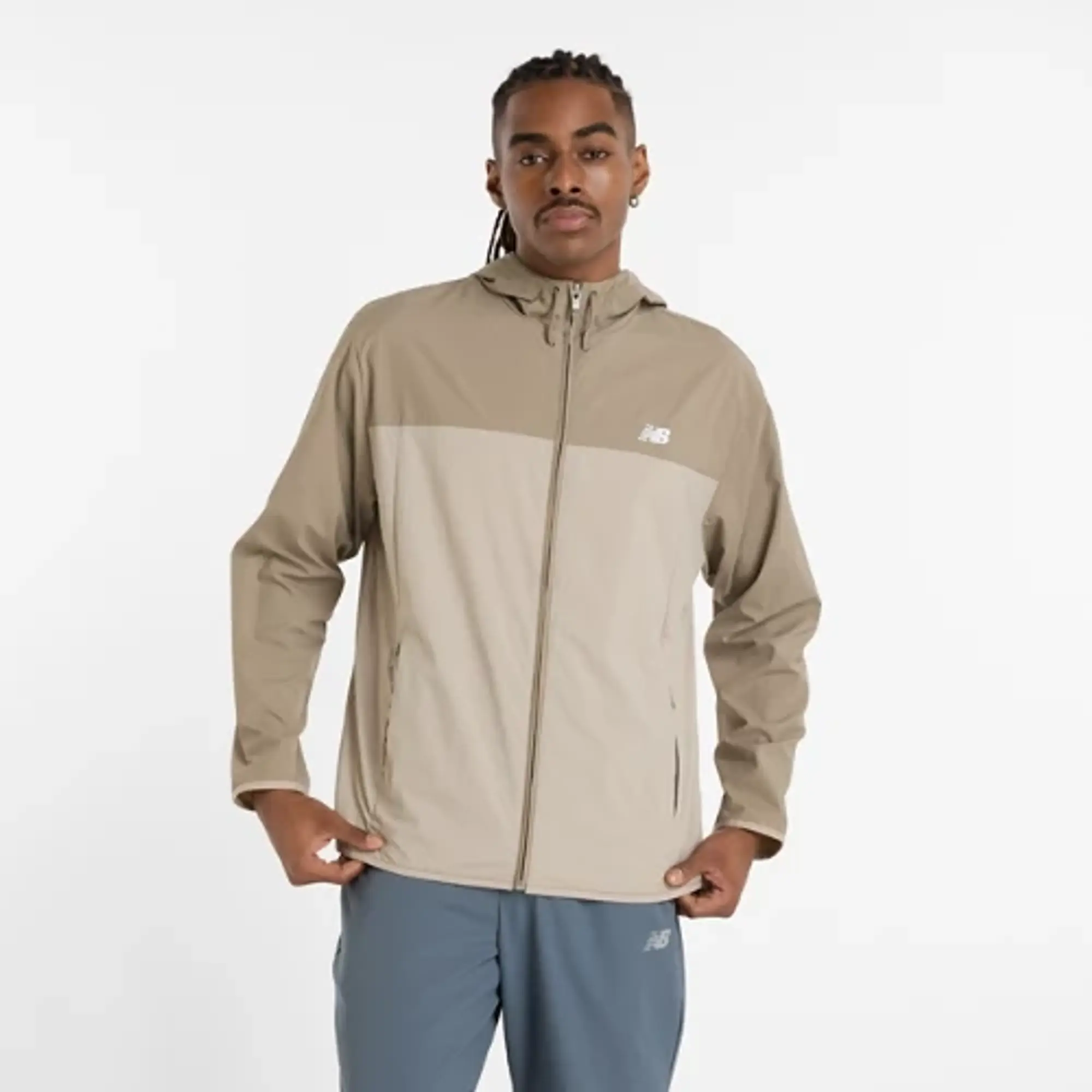 New Balance Men's Athletics Woven Jacket in Brown Polywoven