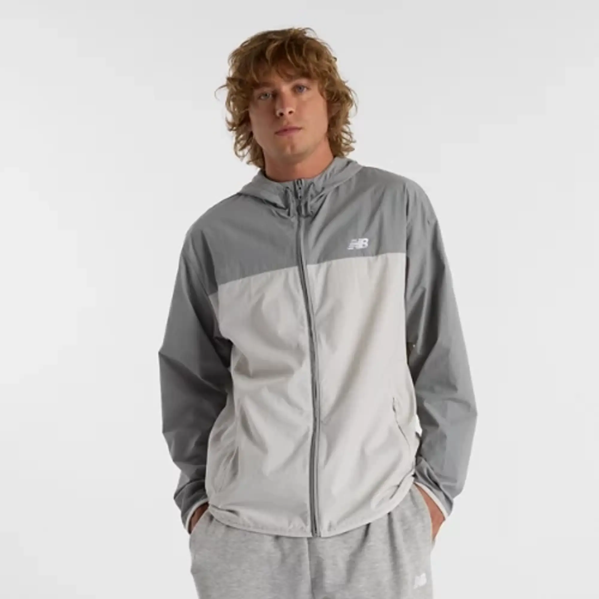 New Balance Men's Athletics Woven Jacket in Grey Polywoven