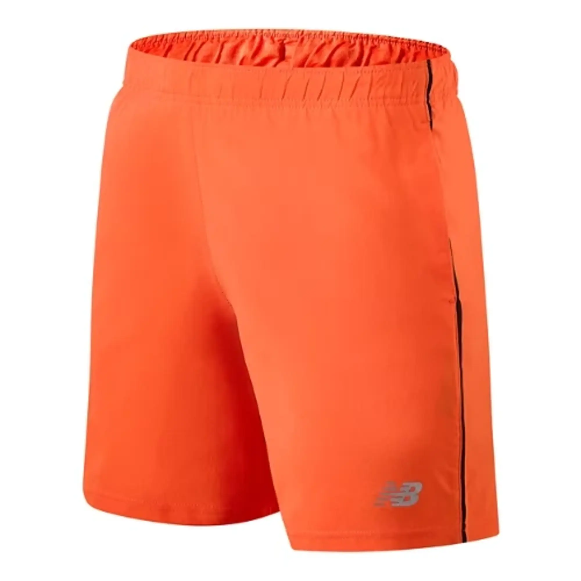 New Balance Men's Core Run 7 inch Short in Orange Polywoven