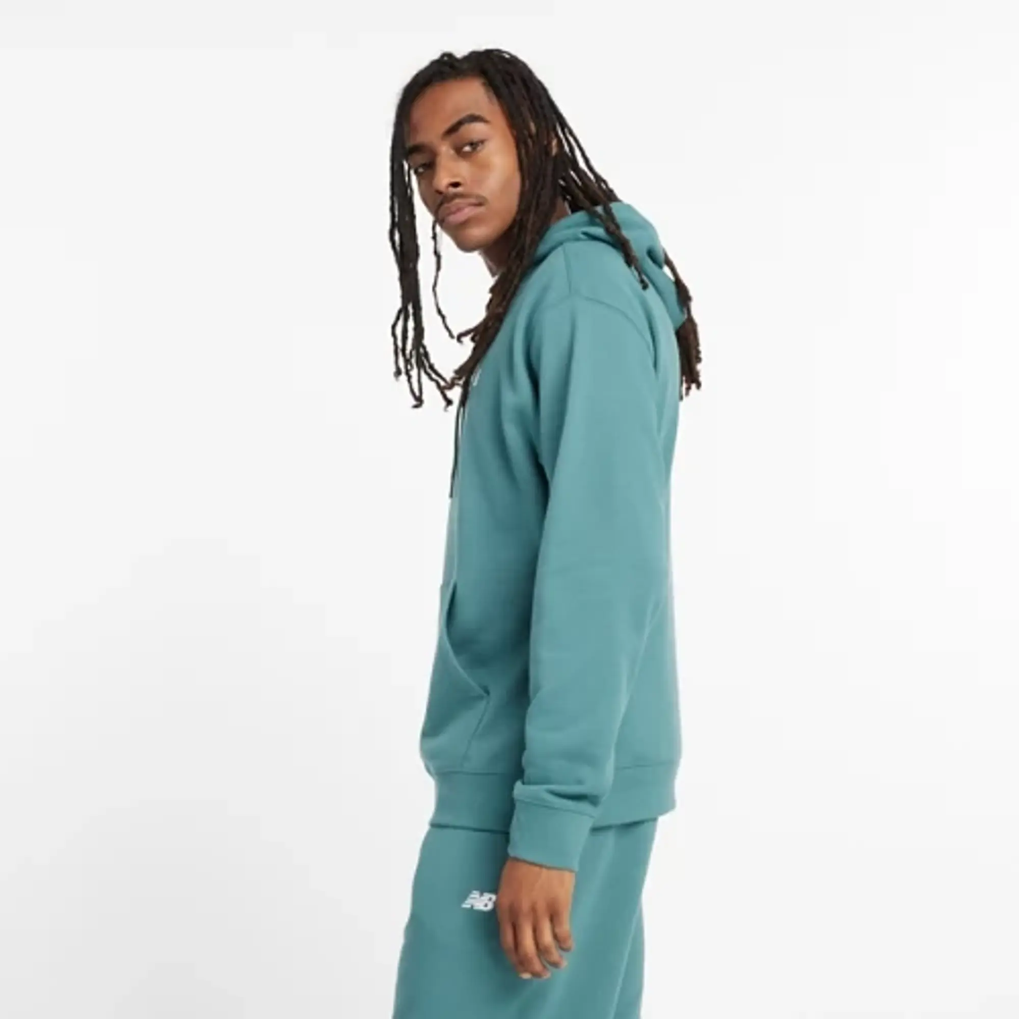 New Balance Men's Sport Essentials French Terry Hoodie in Green Cotton