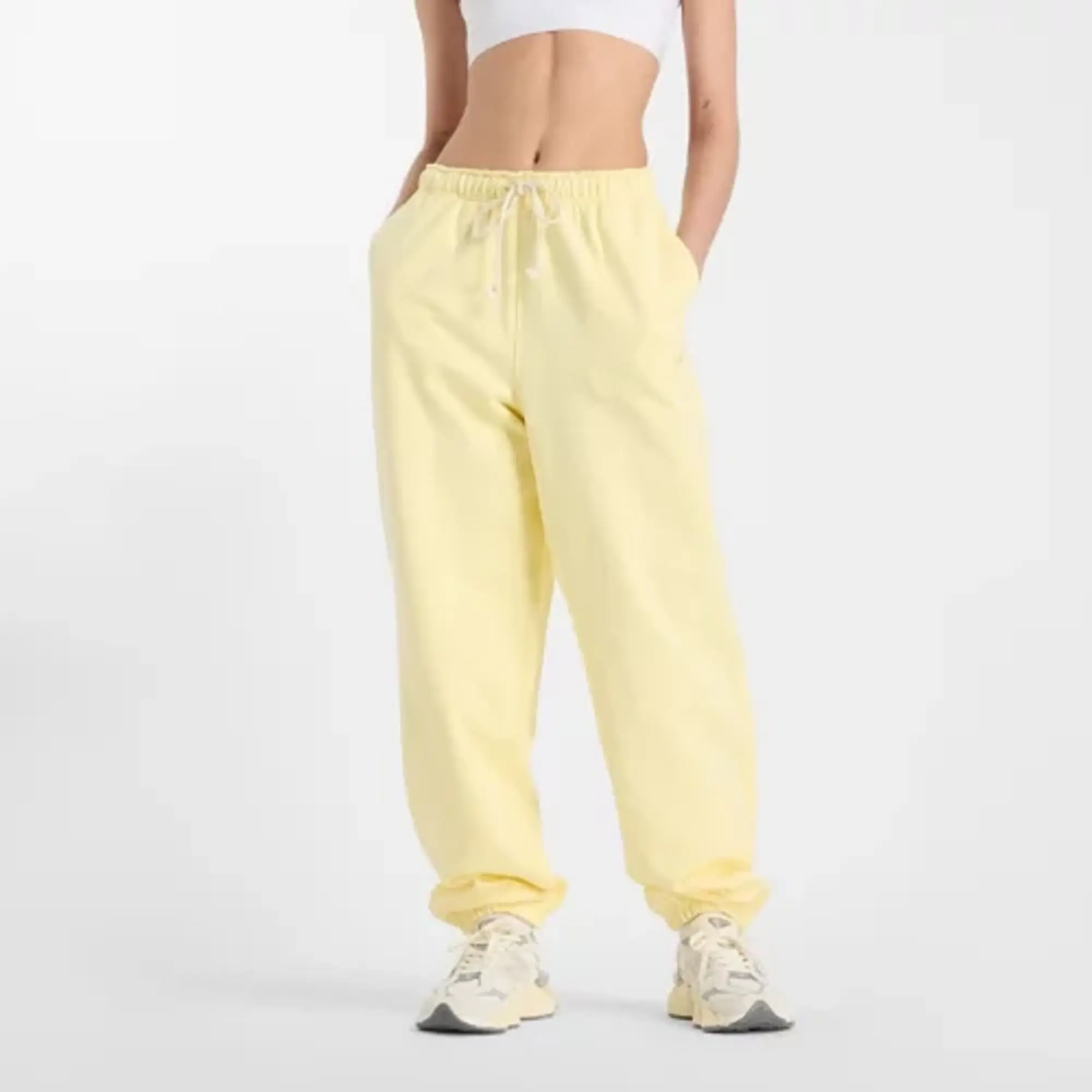 New Balance Women's Athletics French Terry Jogger in Yellow Cotton