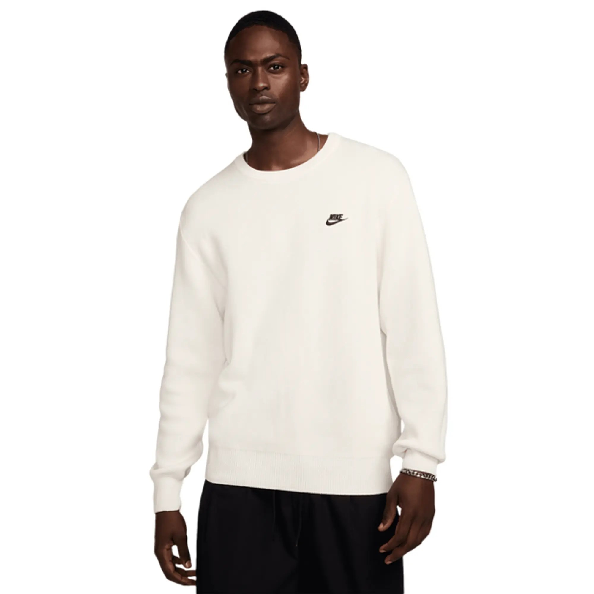 Nike Club Men Sweatshirts - White