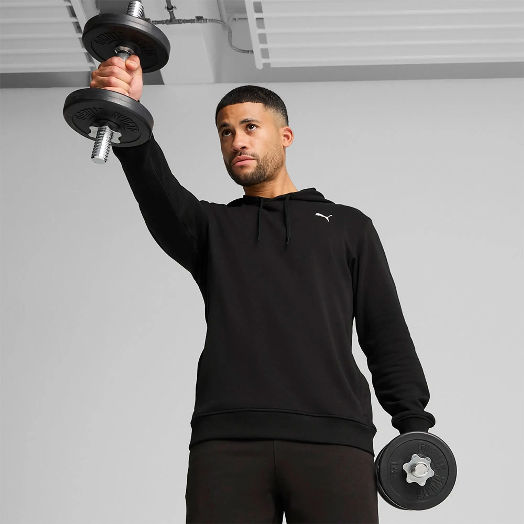 M Tad Essentials French Terry Hoodie Puma Black - ['Black']