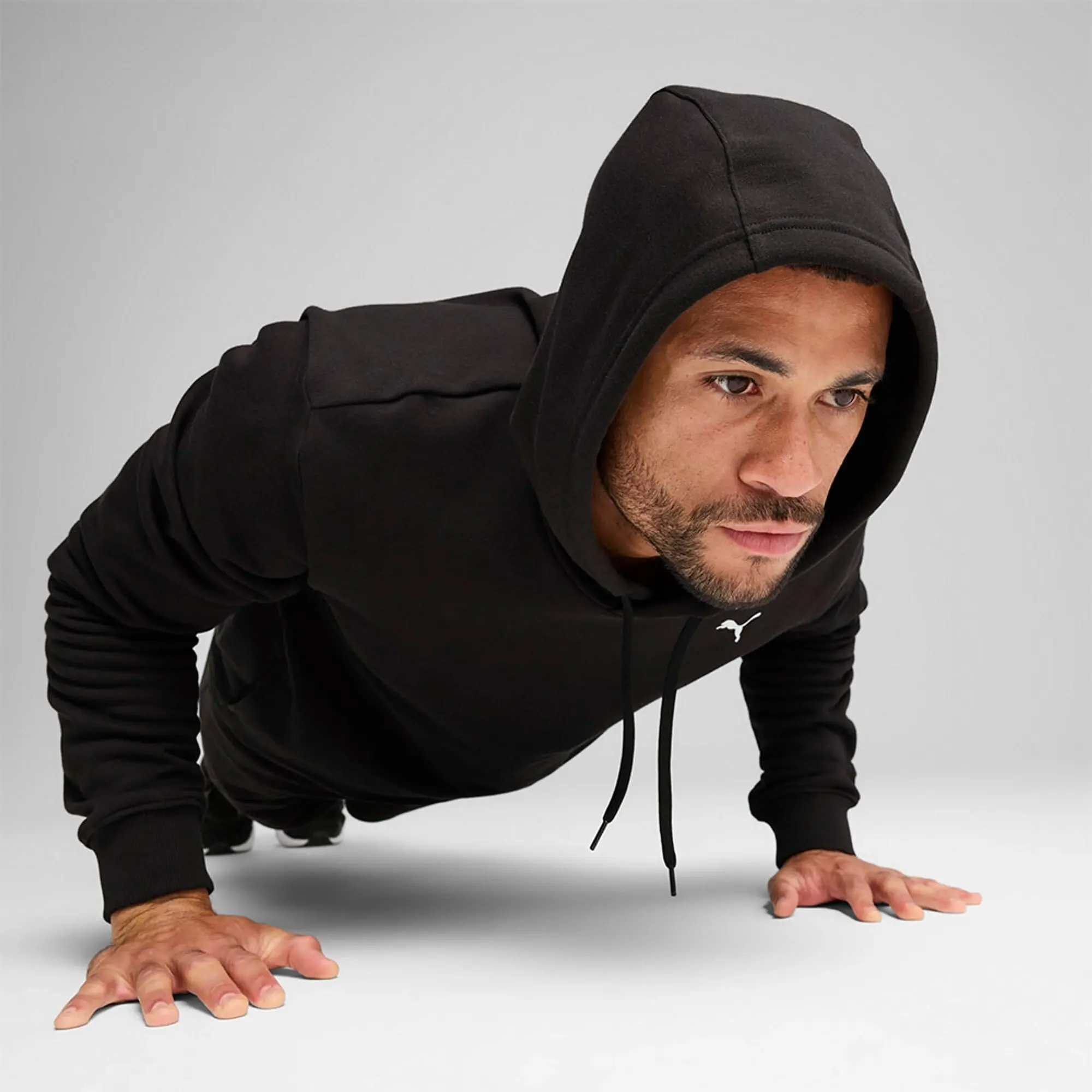 M Tad Essentials French Terry Hoodie Puma Black - ['Black']