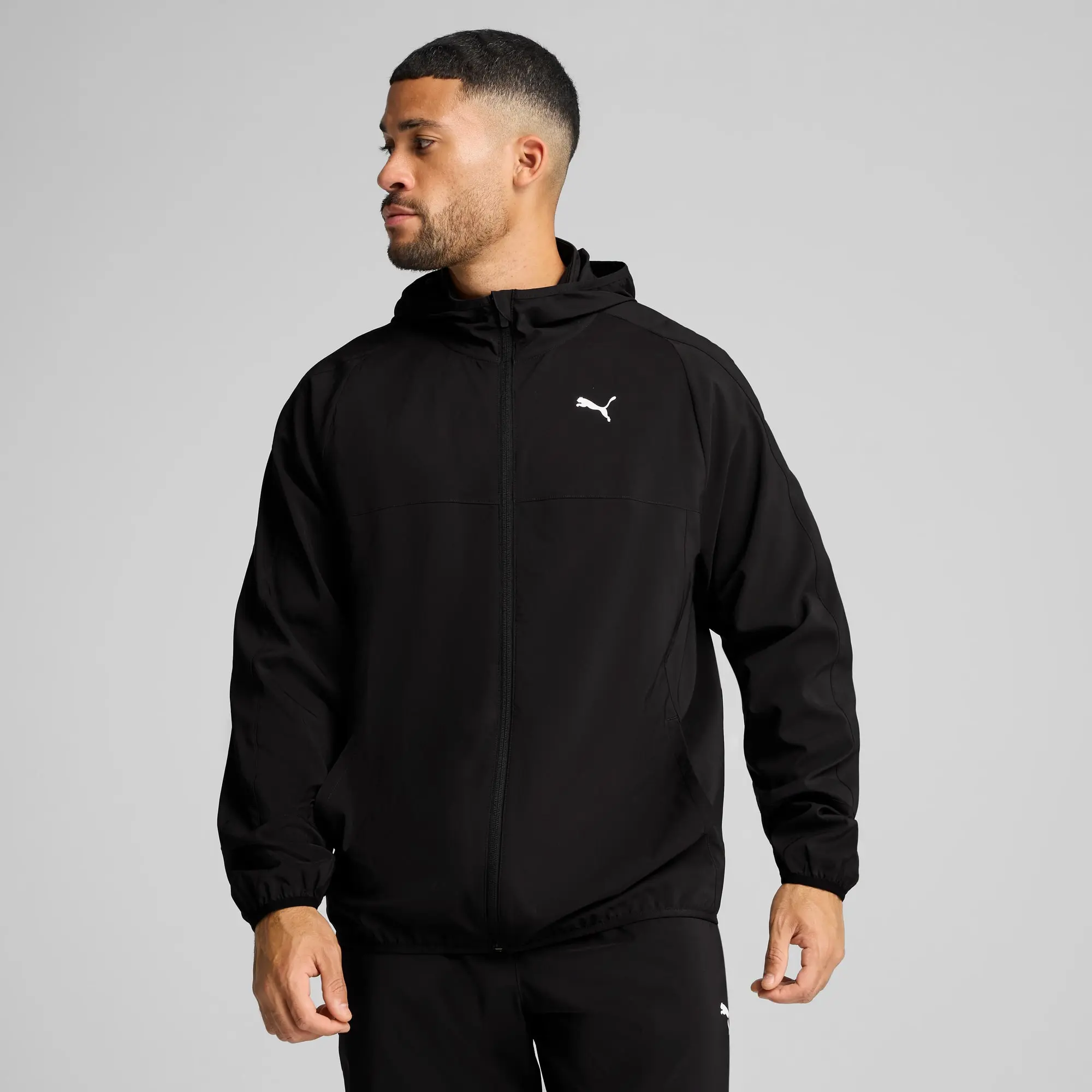 PUMA Tad Tech Woven Full Zip Men Jacket, Black