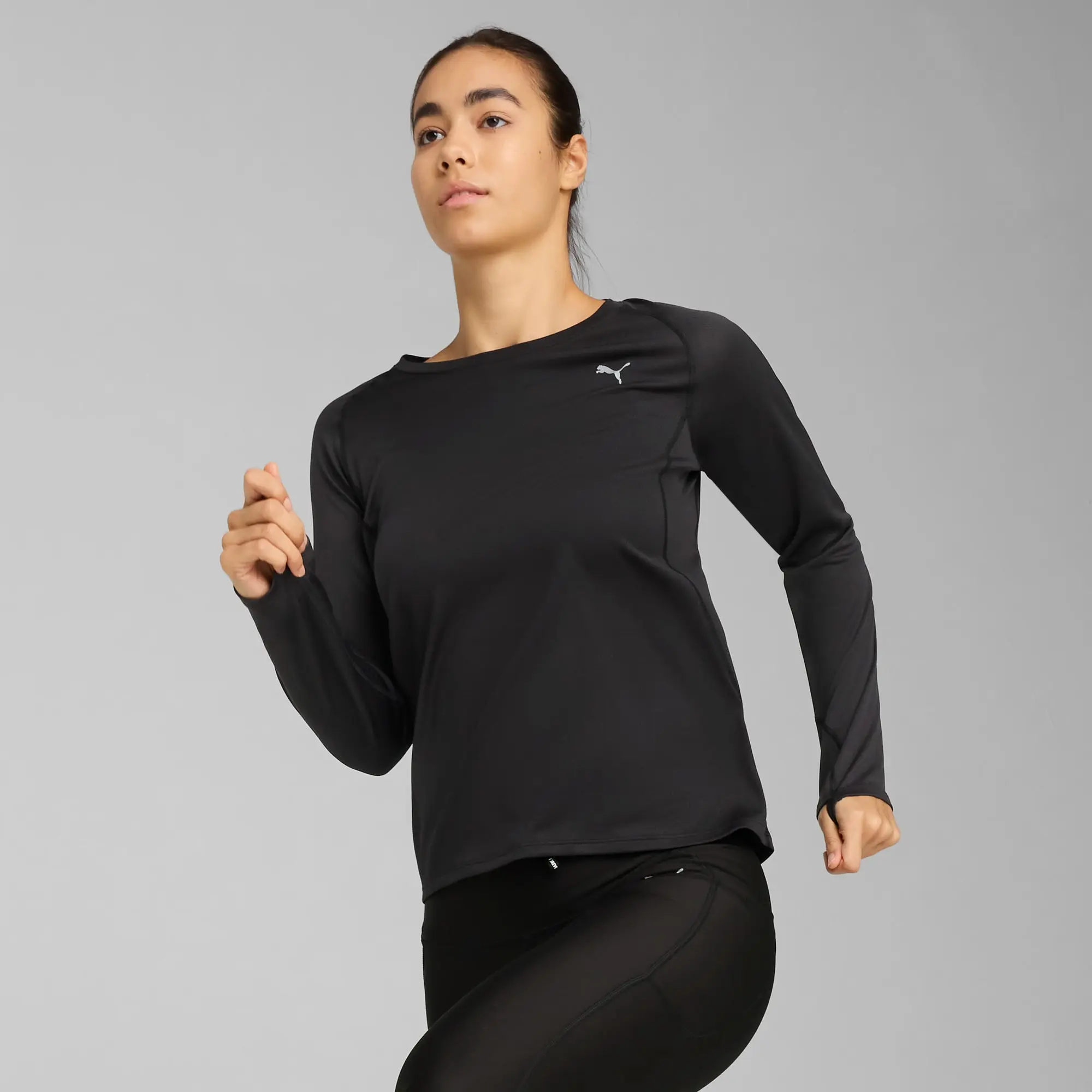 PUMA Velocity Long Sleeve Running Top Shirt Women, Black