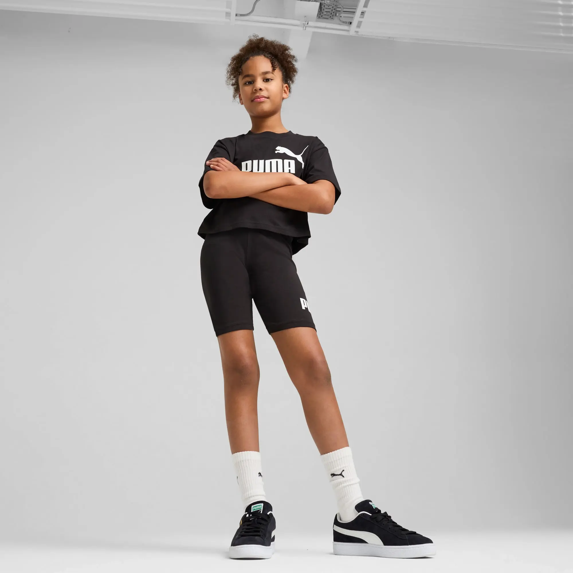 PUMA Ess No. 1 Logo Short Leggings Youth, Black